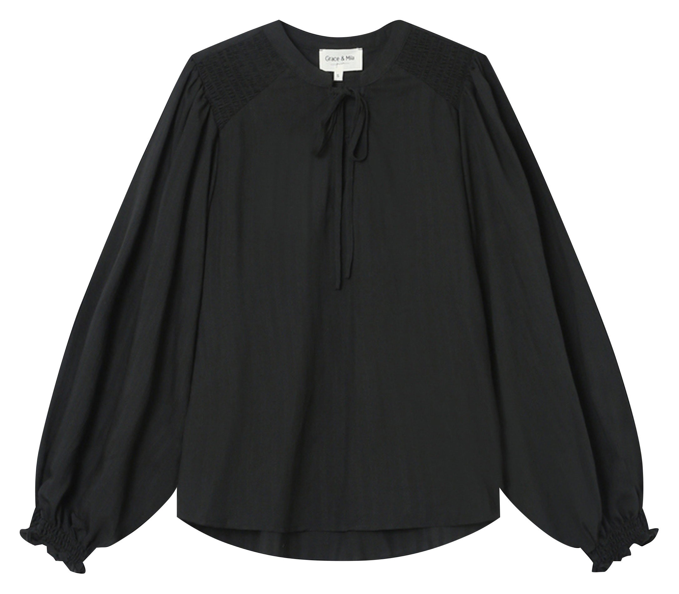 Blouse with round collar GRACE ET MILA Black