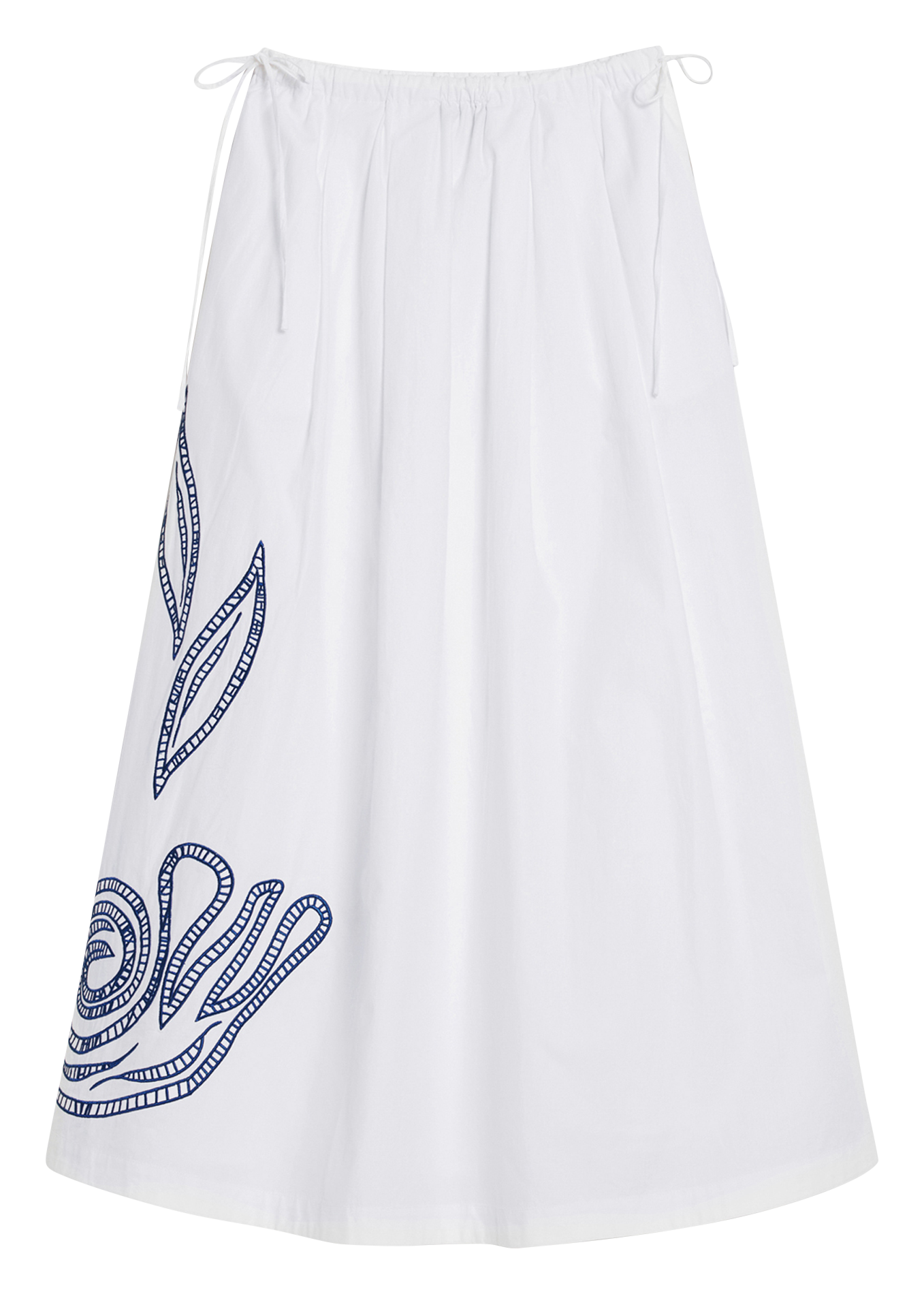 Flared midi skirt with embroideries DESIGUAL White