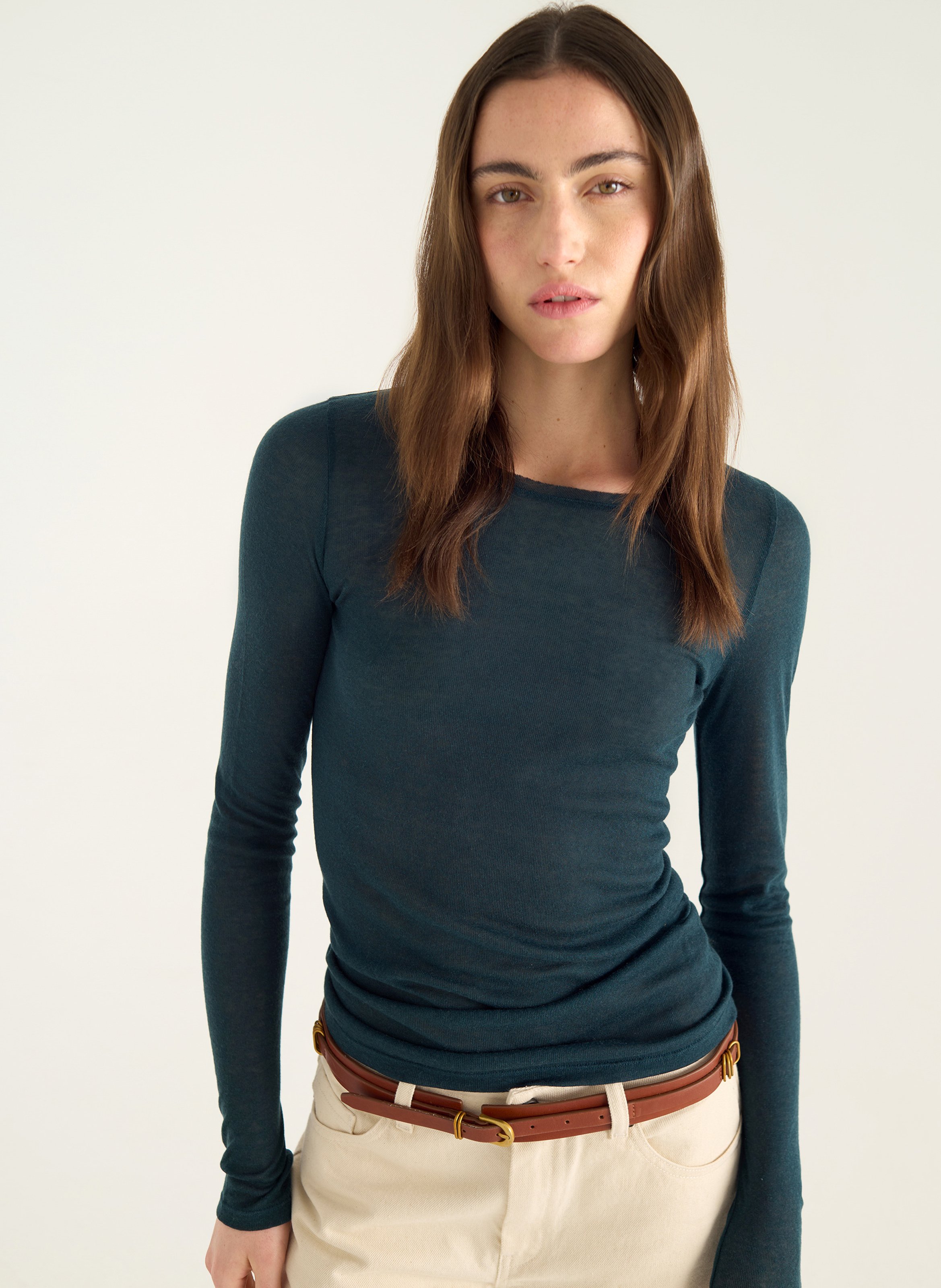 Einfarbiges langärmliges T-Shirt ACOTE