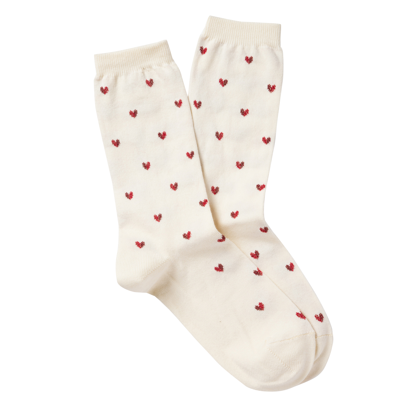 Chaussettes à motifs coeurs en coton mélangé ROYALTIES Blanc