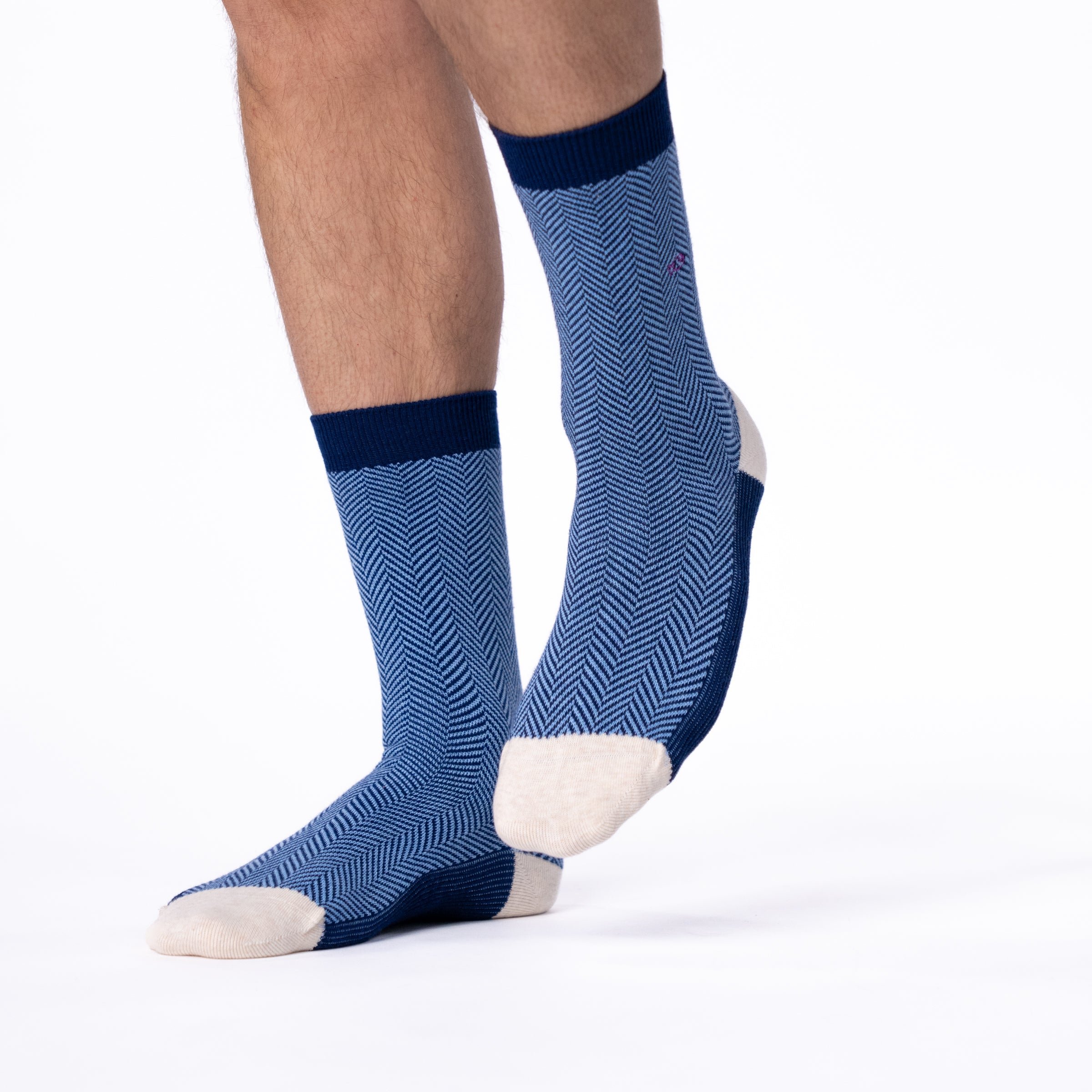 Combed cotton herringbone socks BILLYBELT Blue