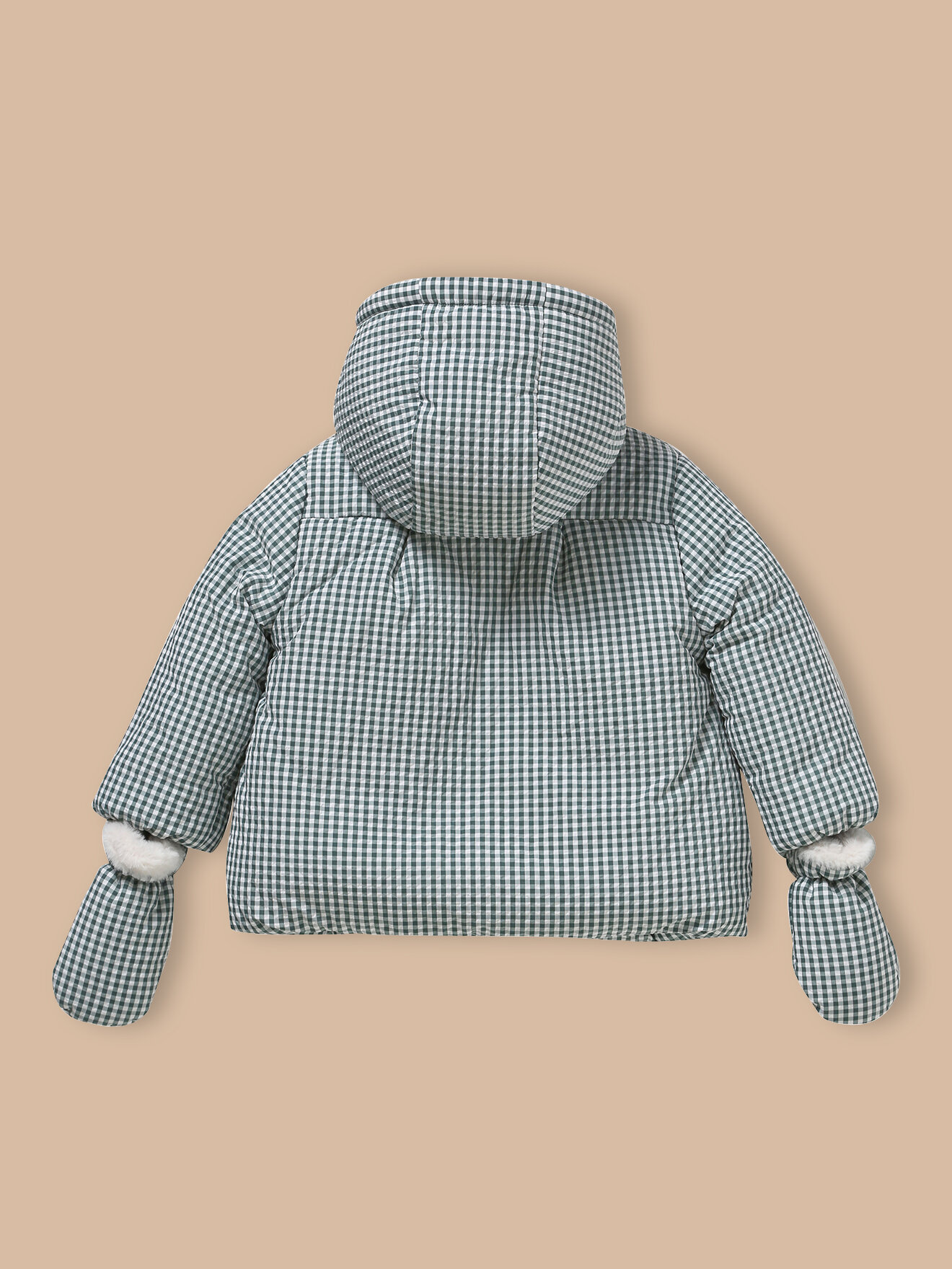 Sherpa-lined padded jacket CYRILLUS Green