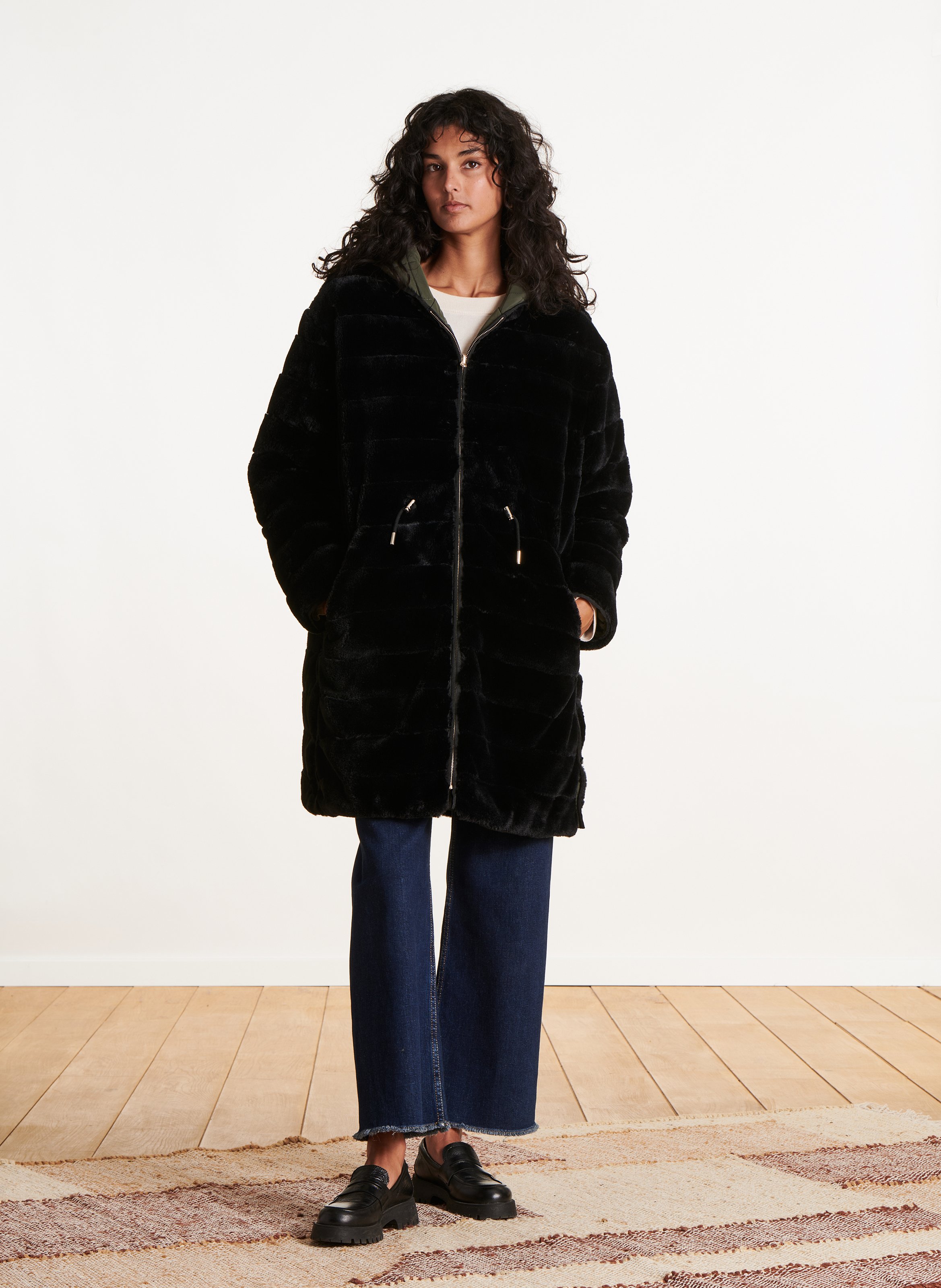 Gewatteerde sweater met capuchon LA FEE MARABOUTEE Groen