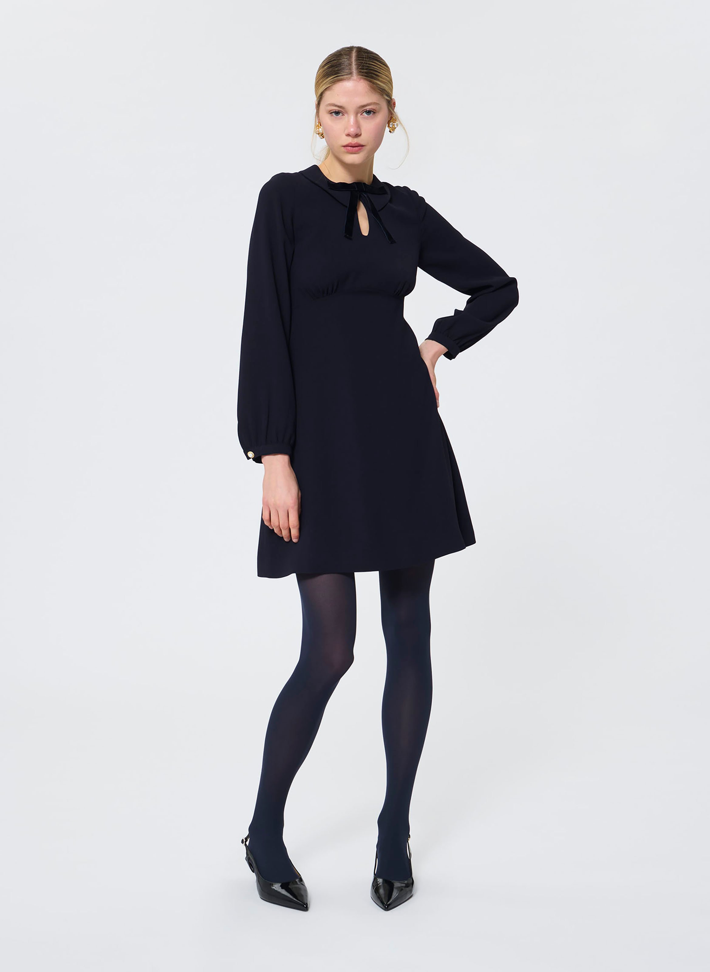 Abito corto scollo tondo TARA JARMON Blu