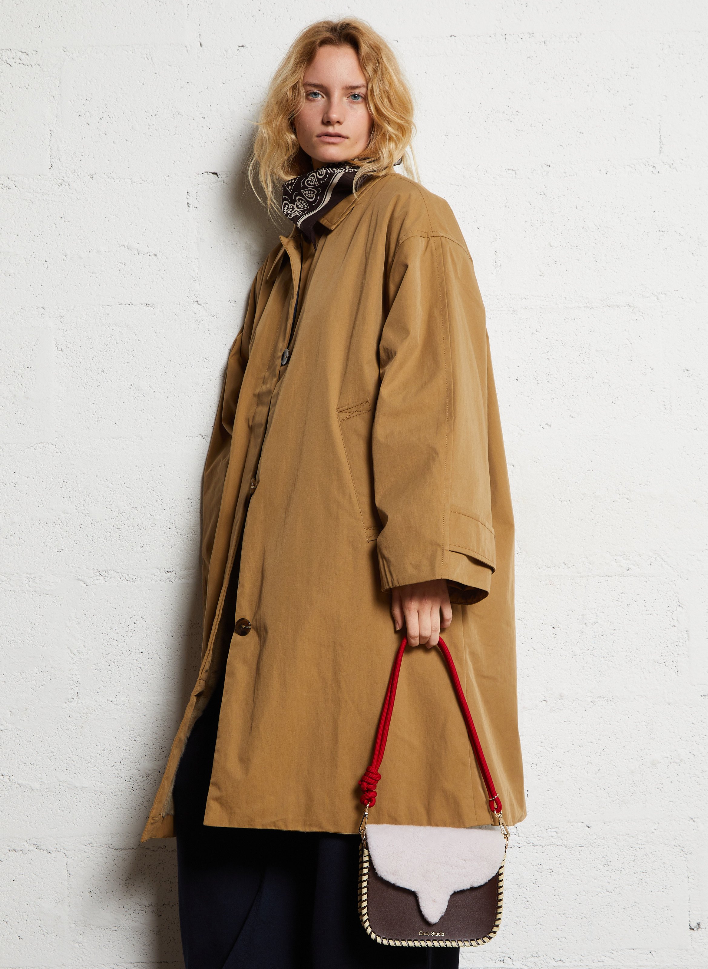 Sac bandoulière bi-matière CRAIE STUDIO Marron