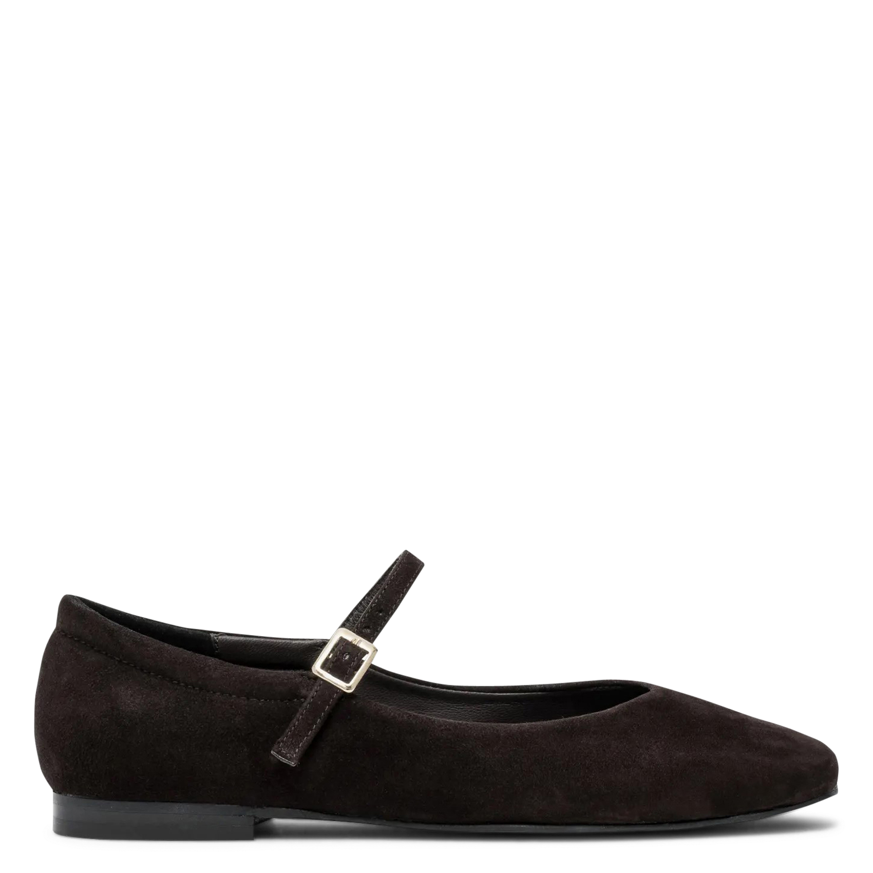 Suede ballet flats with leather strap BOCAGE Brown