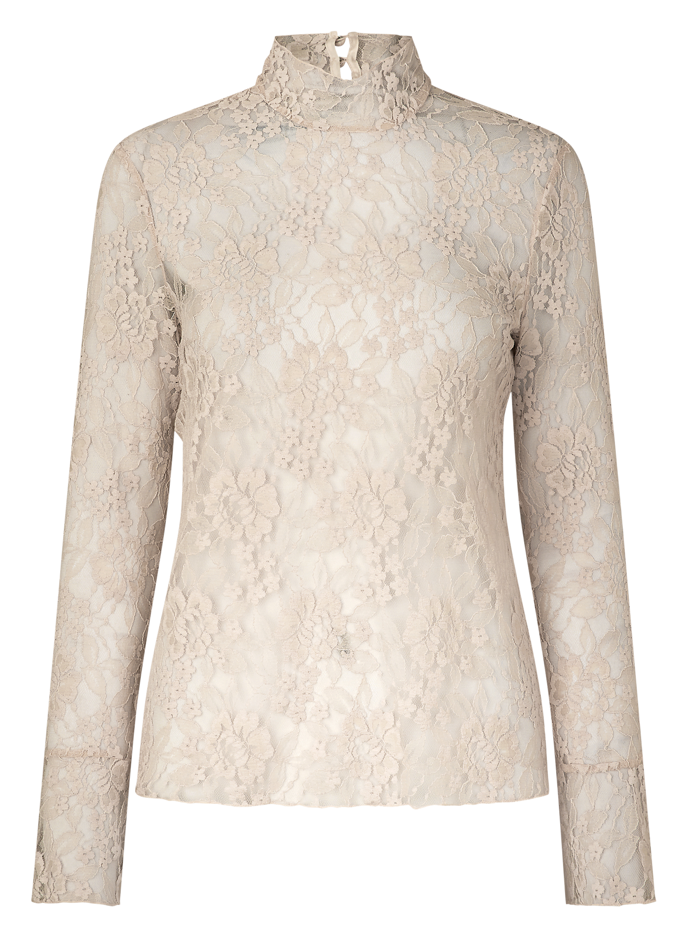 Straight lace top with high neck BAUM UND PFERDGARTEN Beige