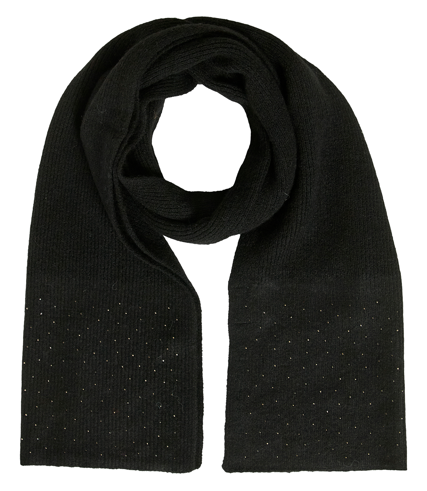 Ribbed Rhinestone Scarf VILA Black