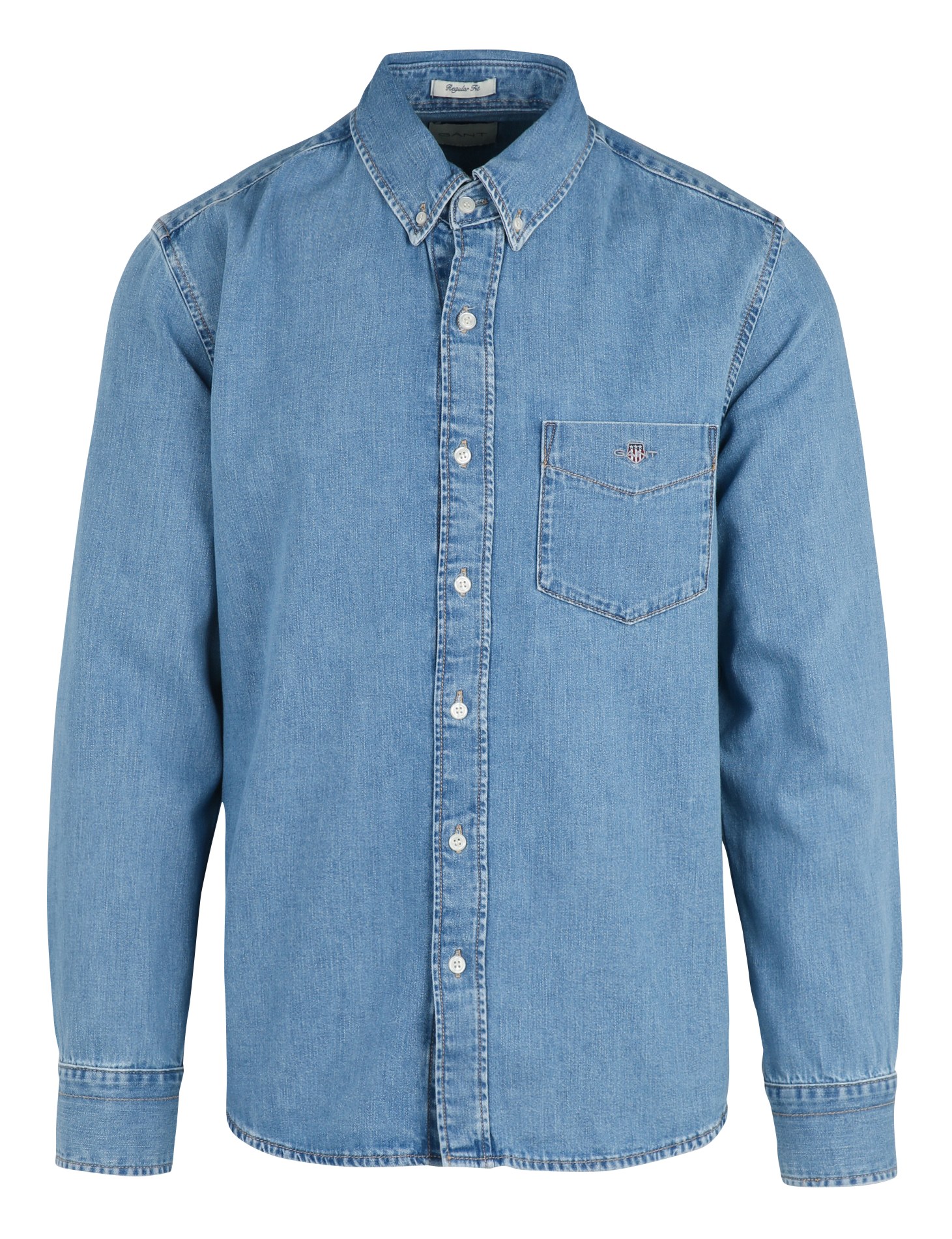 Straight denim shirt with pocket GANT Blue