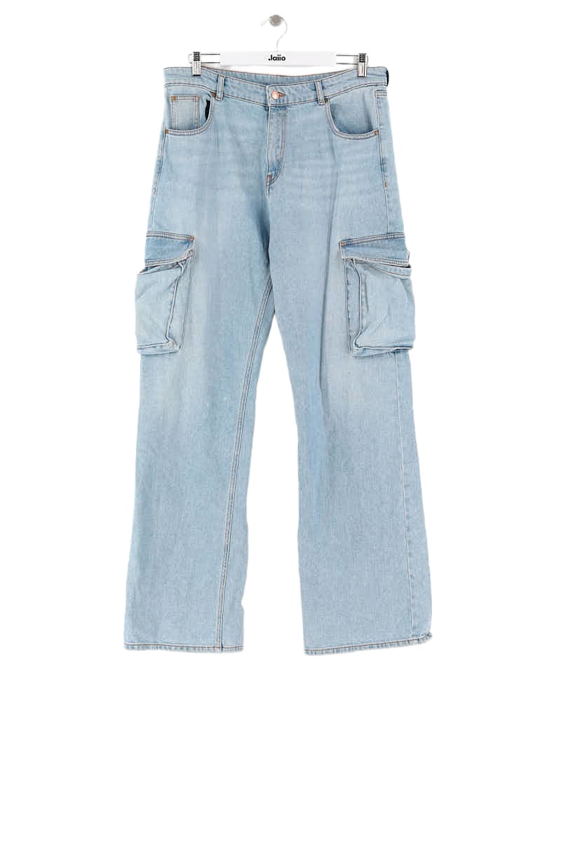 Straight cotton-blend pants Manoush - Seconde Main Blue