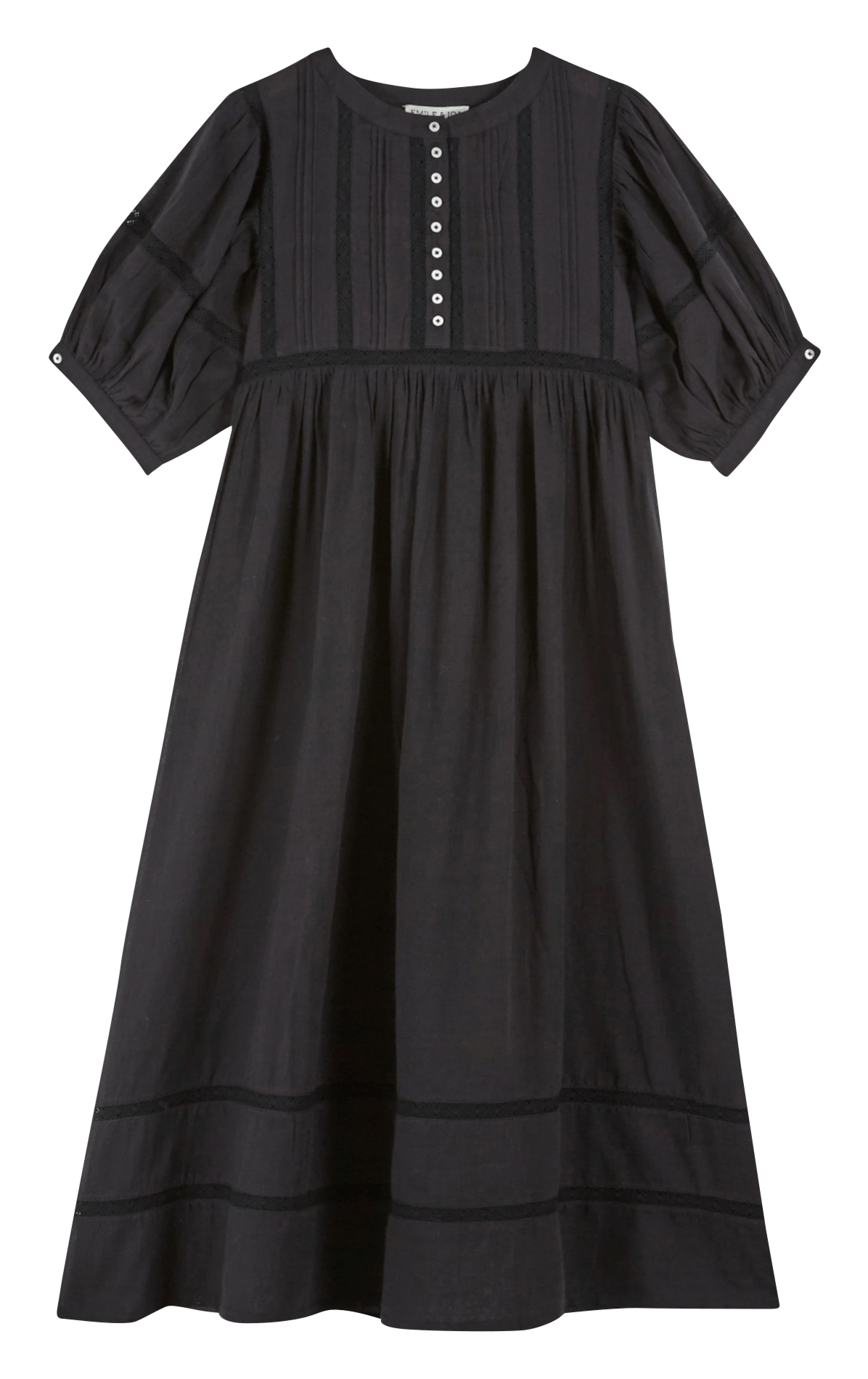 Long organic cotton dress EMILE ET IDA Black