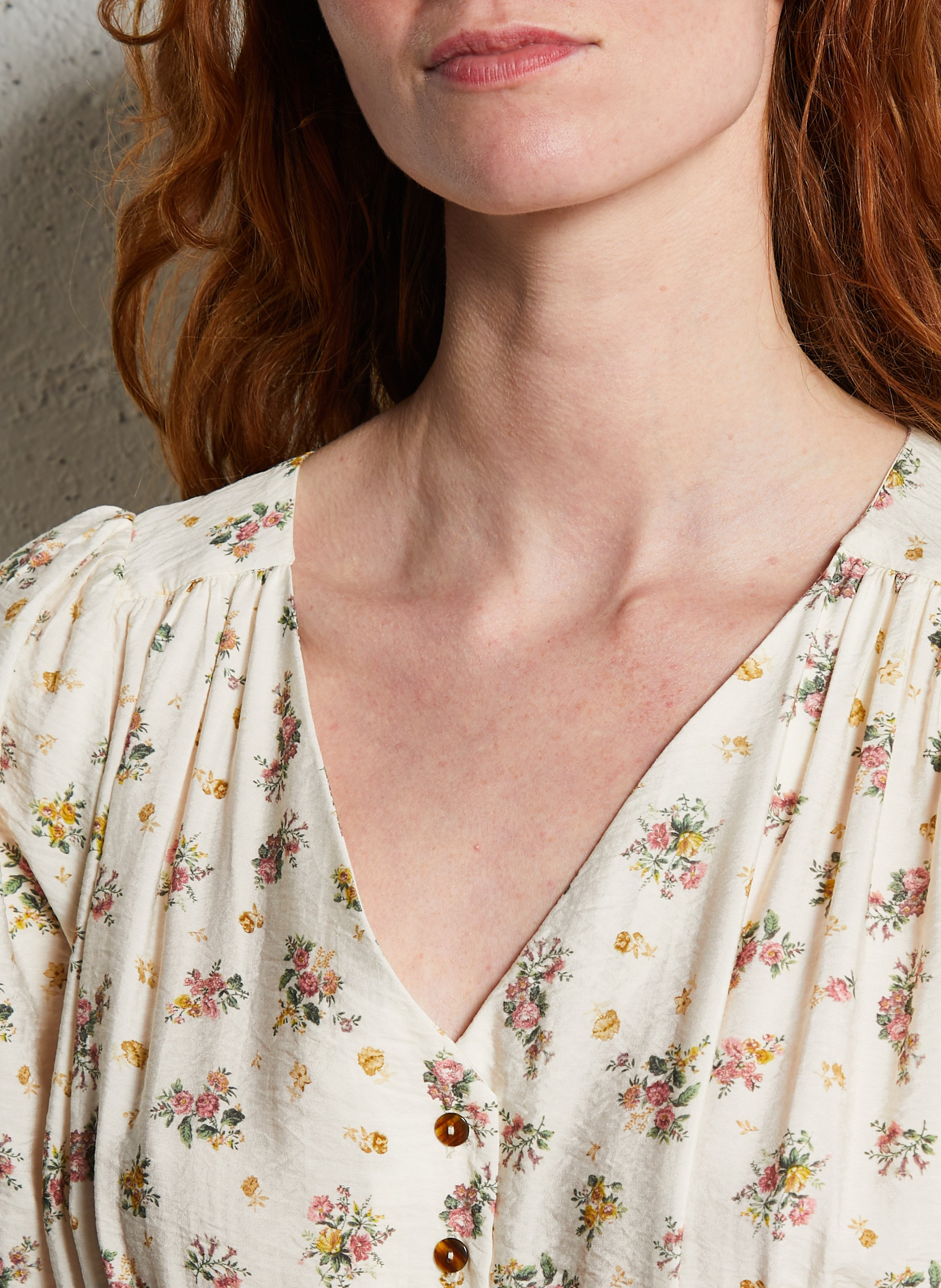 Robe courte col V EMILE ET IDA Beige