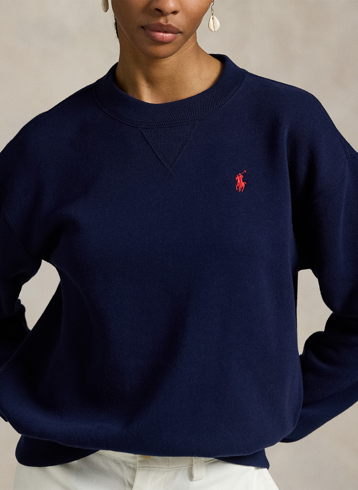 Sweat col rond en coton mélangé POLO RALPH LAUREN Bleu