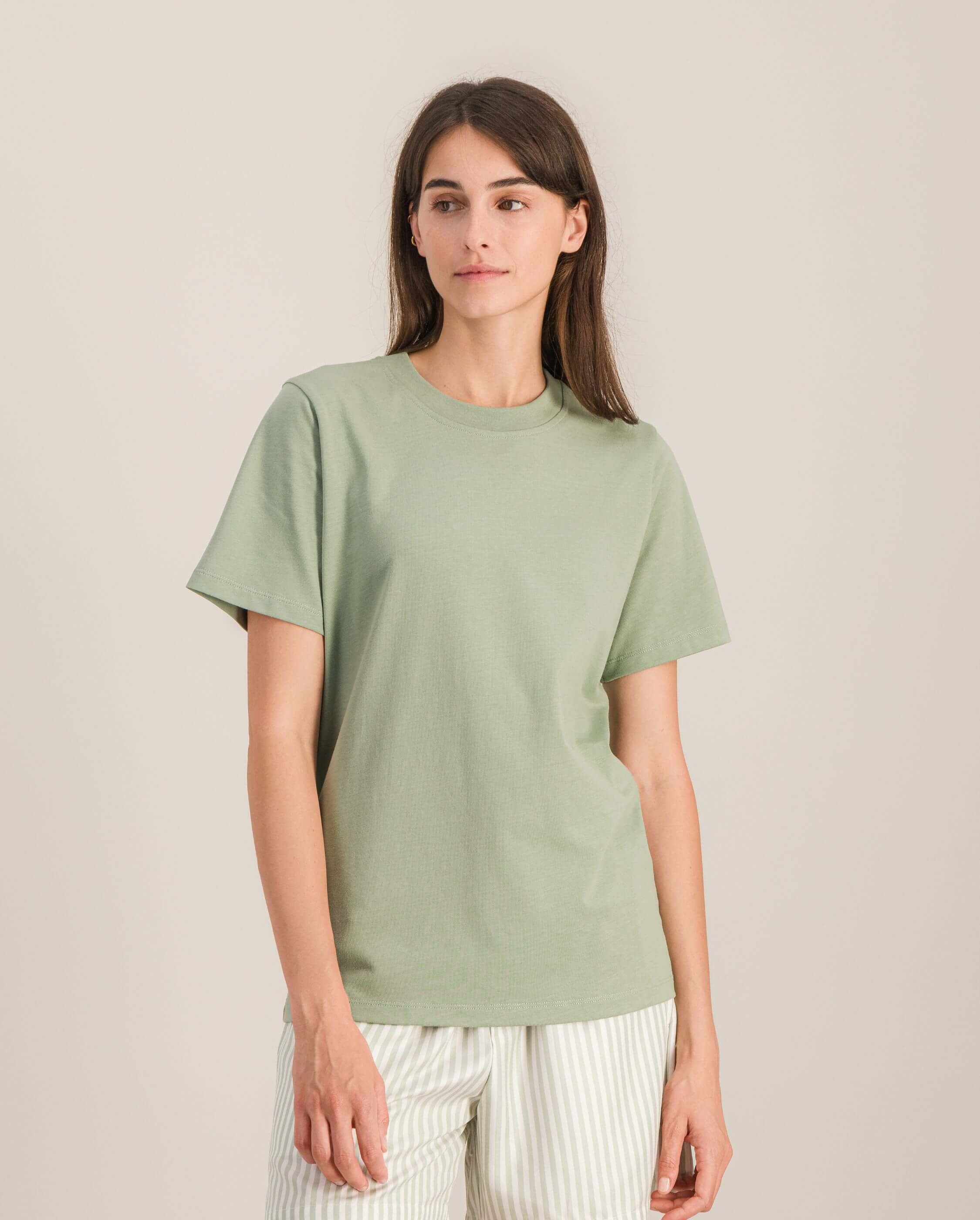 Organic cotton women's t-shirt, sage ANGARDE Green
