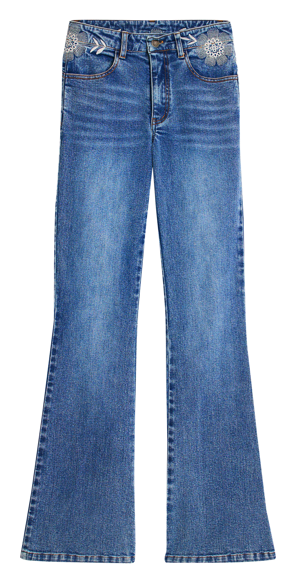 Jean flare en coton mélangé DESIGUAL Bleu