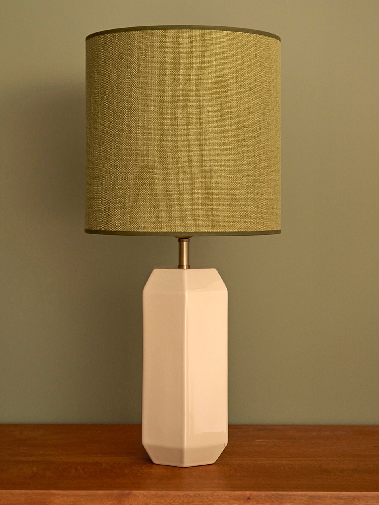 Seventies olive lampshade - large model victory CYRILLUS Green