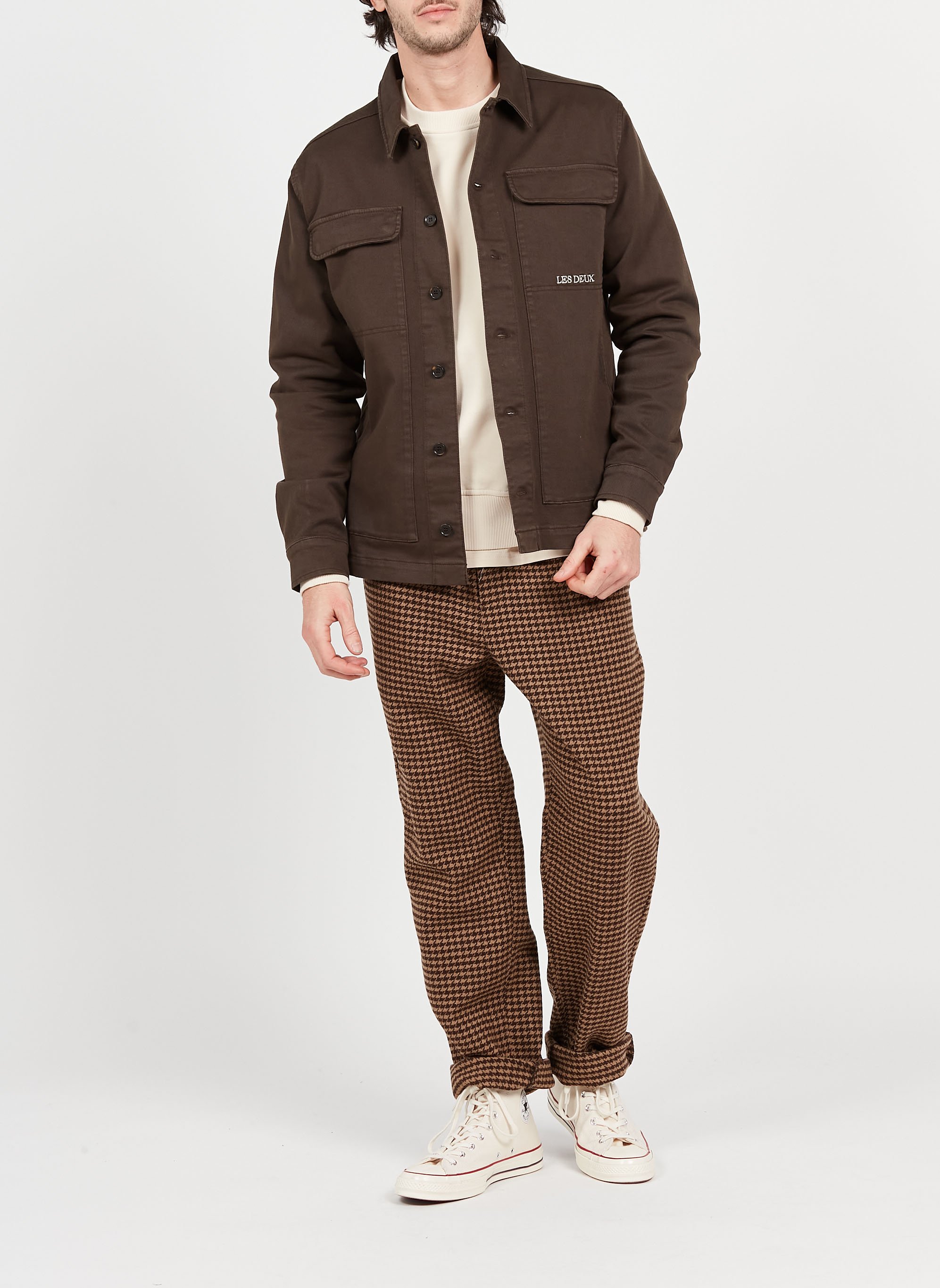 Veste col classique en coton mélangé  LES DEUX Marron