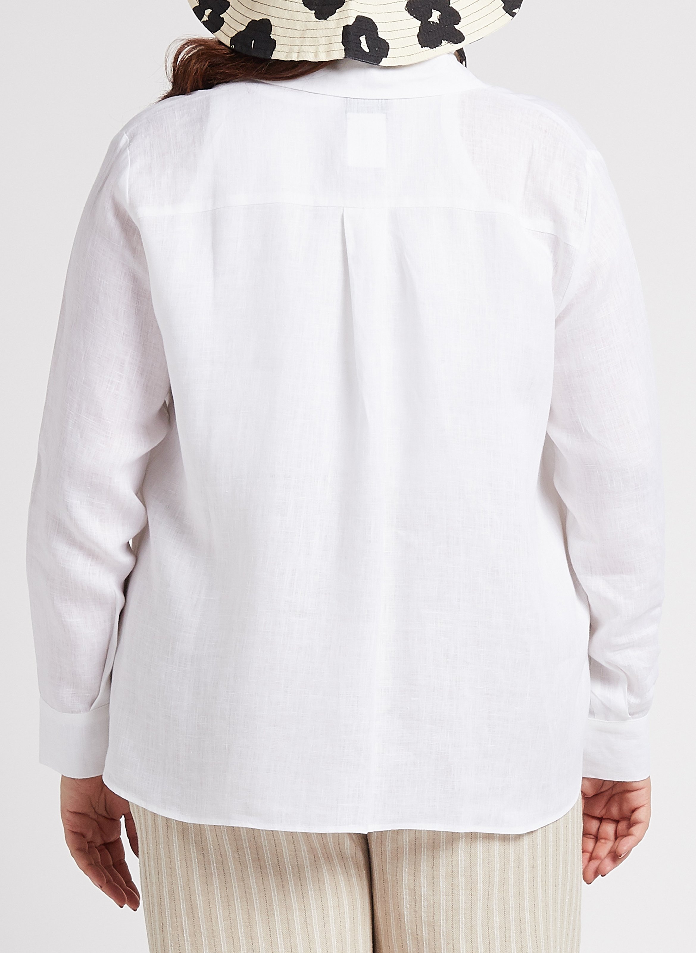 Leinenbluse mit klassischem Kragen PERSONA by Marina Rinaldi Weiss