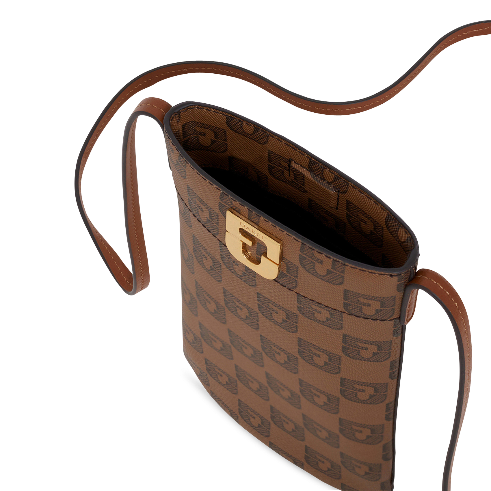 Monogram leather phone holder GERARD DAREL Brown