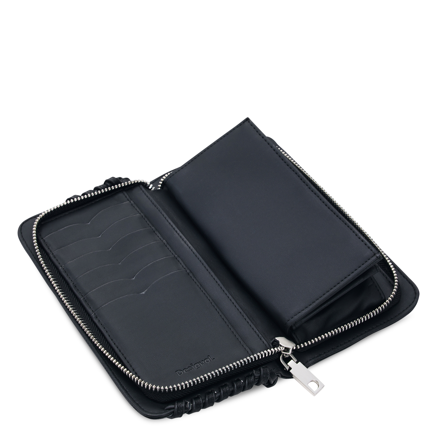 <em>Gemiddelde ritssluiting portemonnee met logo</em> DESIGUAL Zwart