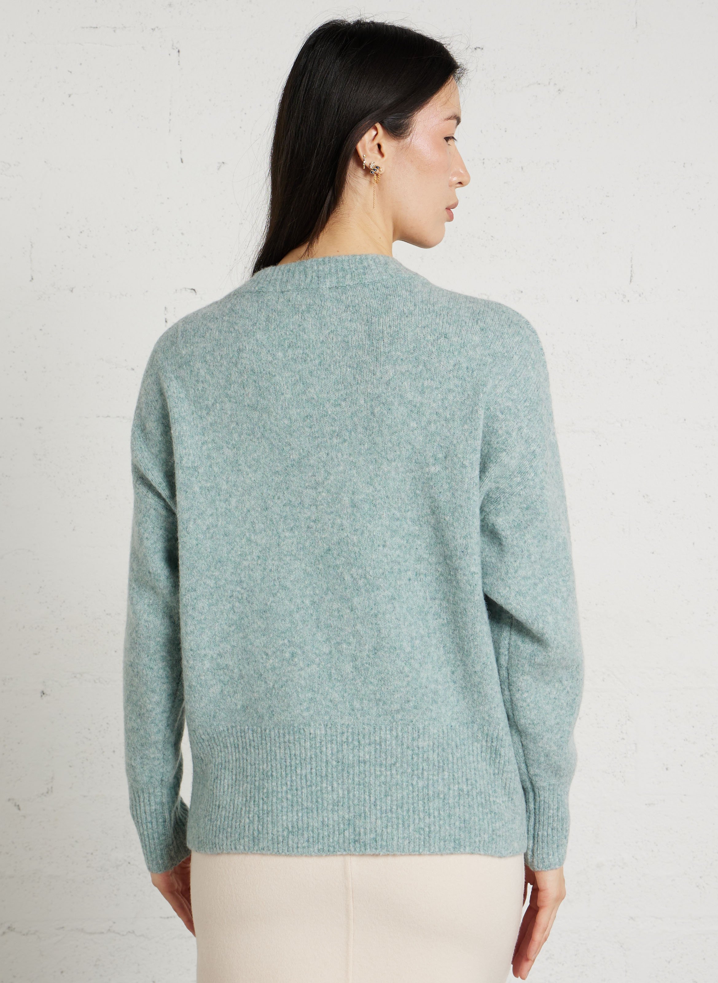 Oversized round-neck wool-blend sweater MAISON 123 Blue