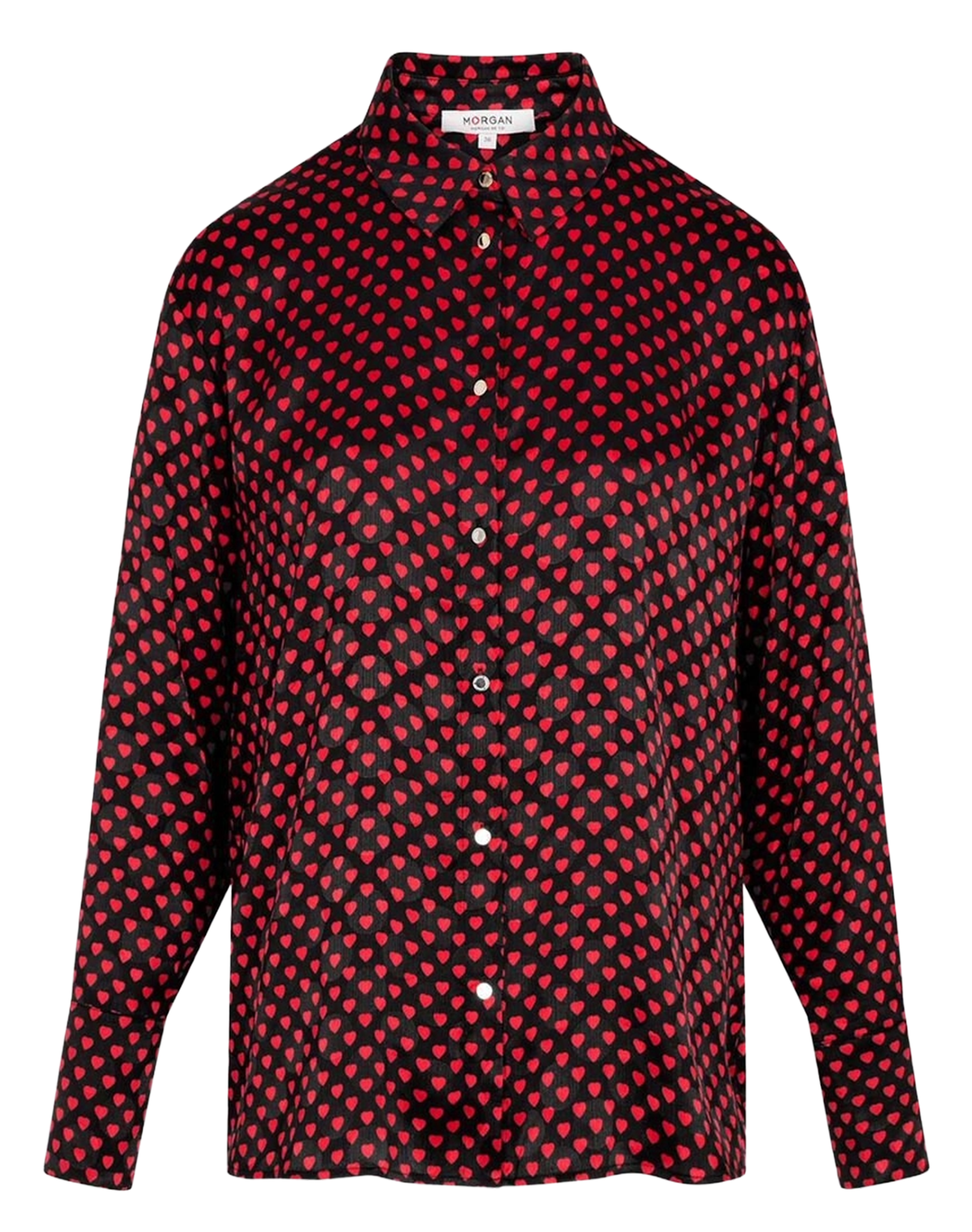 Chemise fluide droite à motif cœurs MORGAN Multicolore