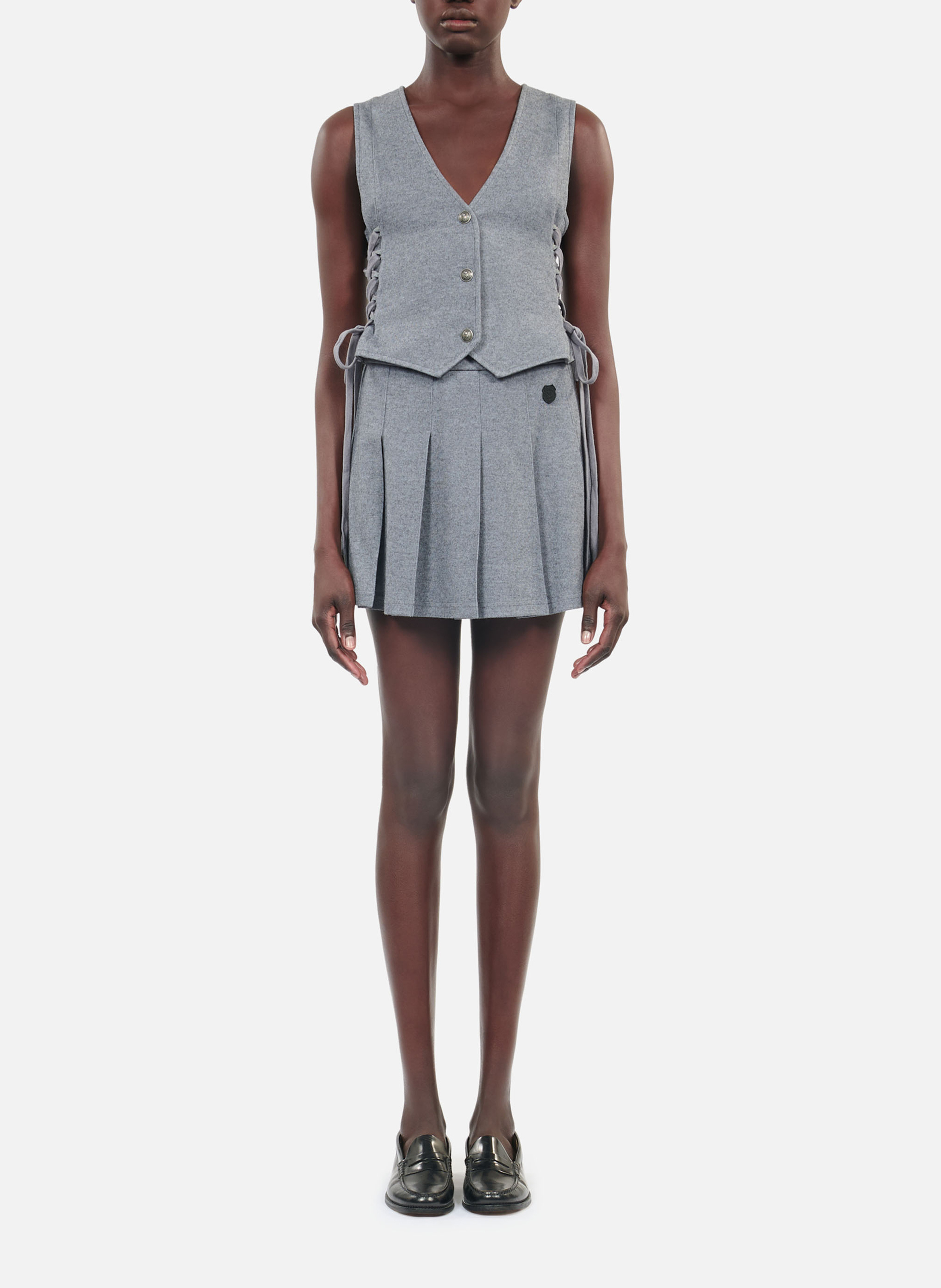 Katoenen vest met V-hals en lange mouwen THE KOOPLES Grijs