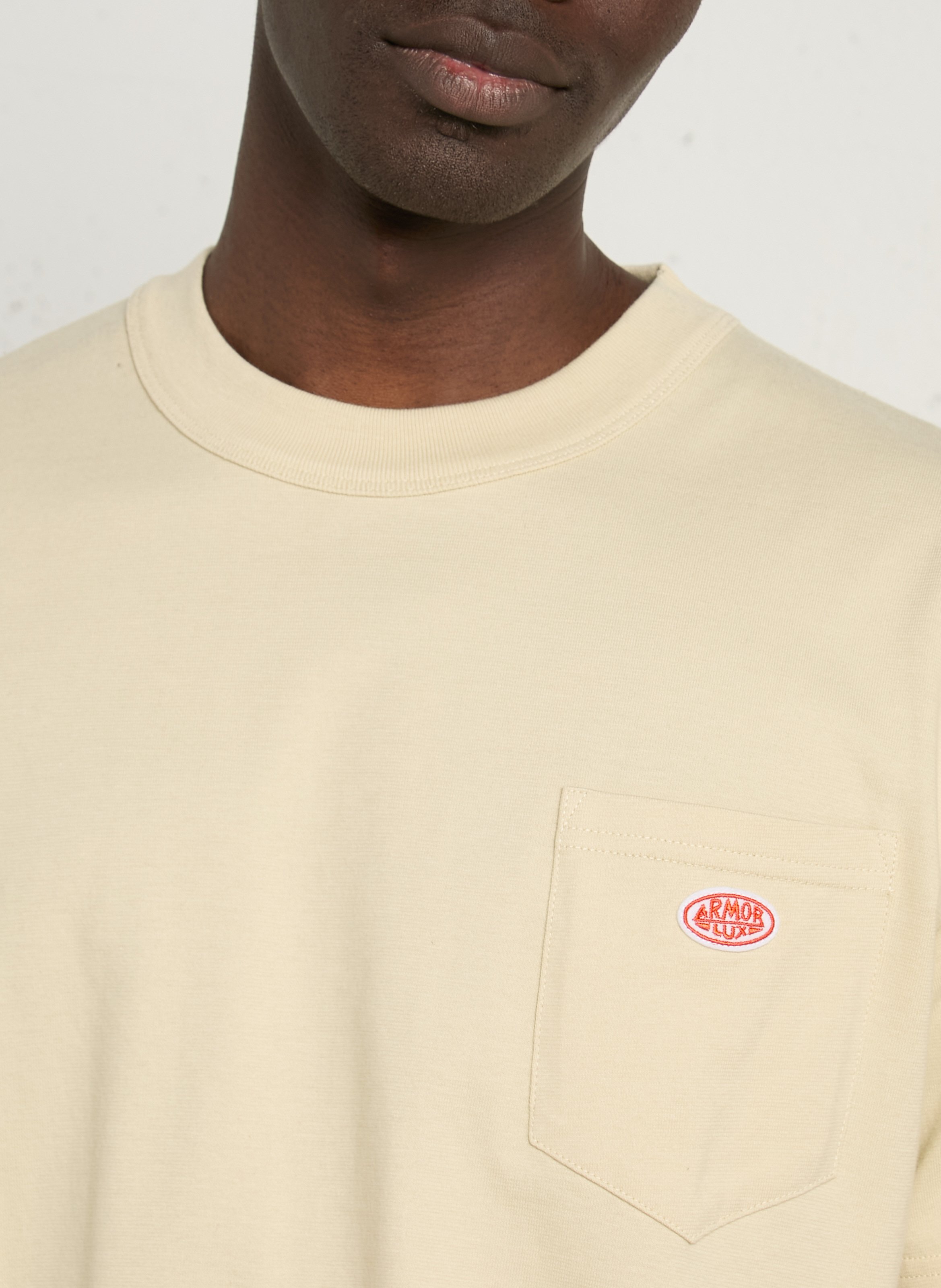 Geripptes T-Shirt aus Bio-Baumwolle mit gerippten Kanten ARMOR LUX Beige