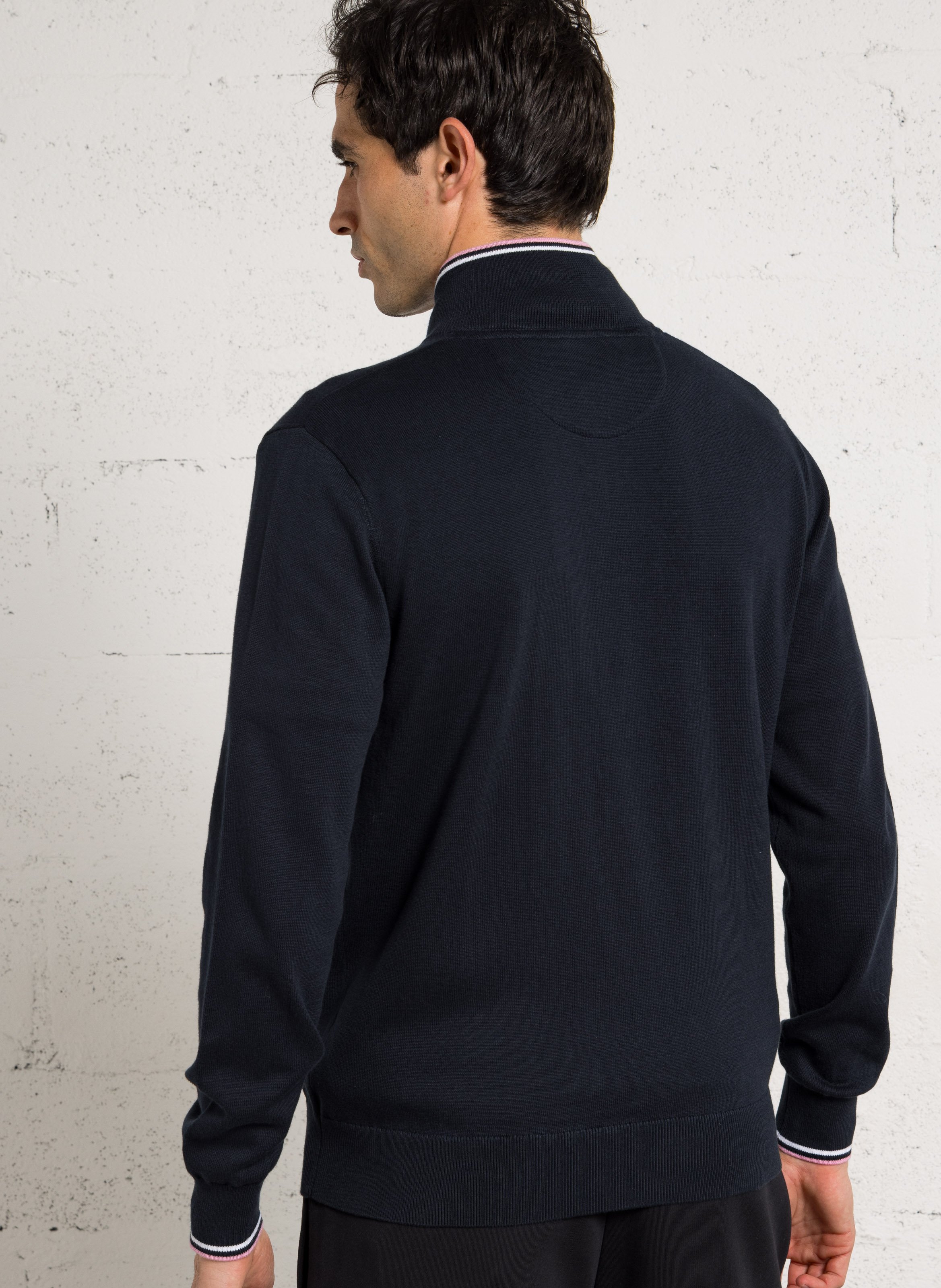 Gilet droit zippé à broderie nœud EDEN PARK Bleu