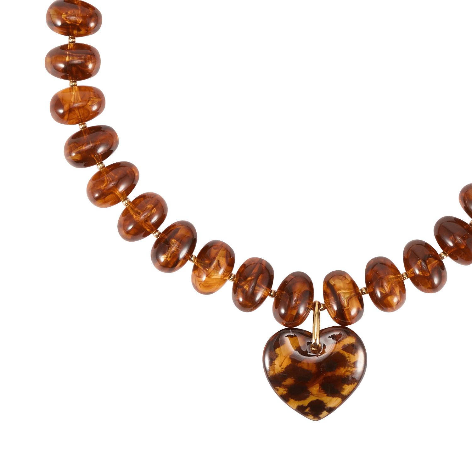 Resin bead necklace AU PRINTEMPS PARIS Brown