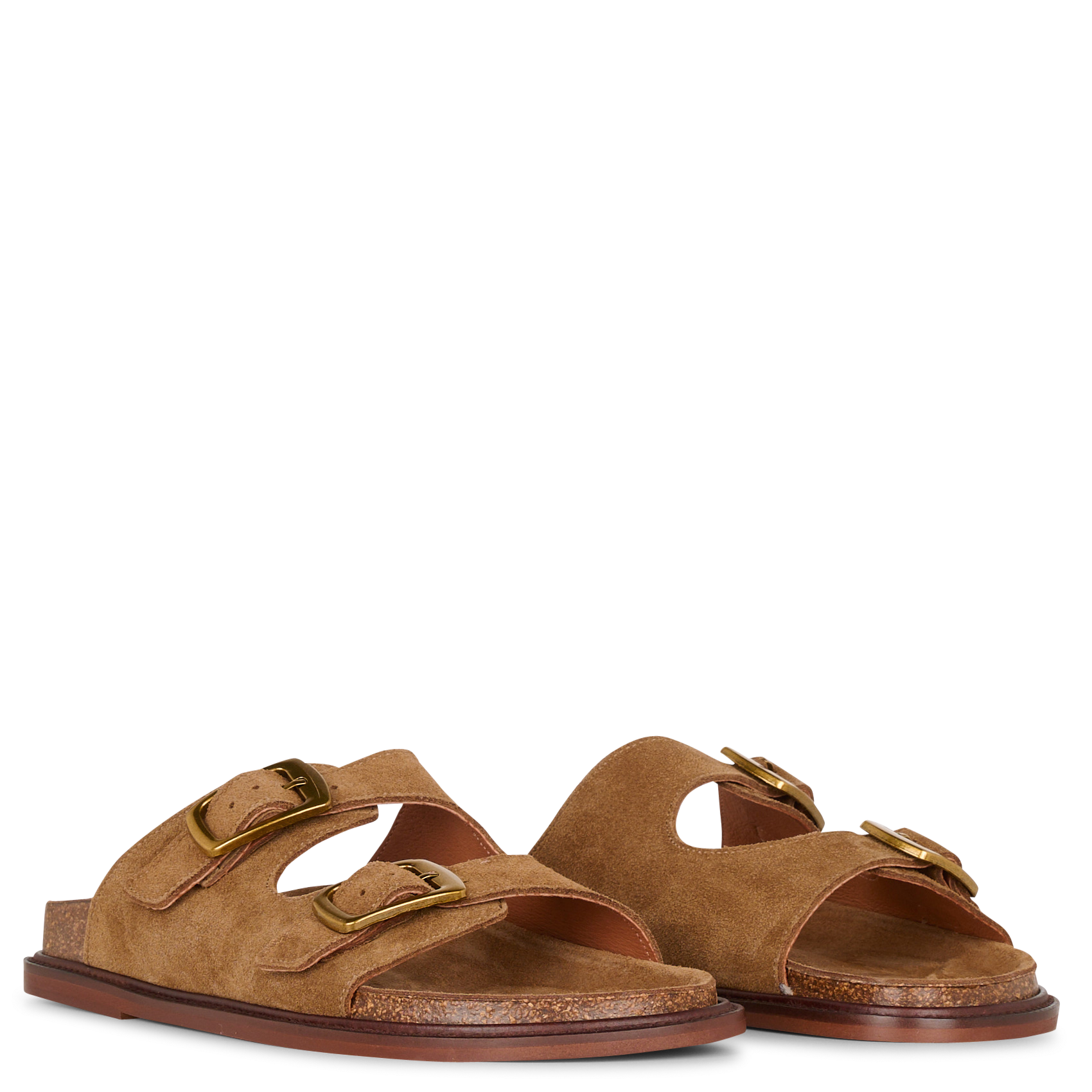 Platte, suède sandalen MELLOW YELLOW Bruin