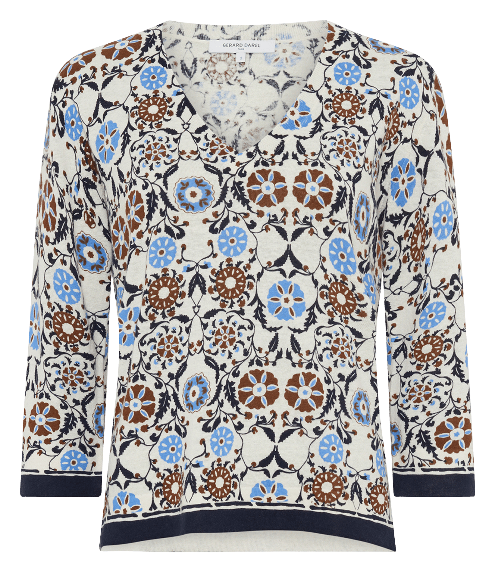 V-neck linen-blend sweater GERARD DAREL Brown