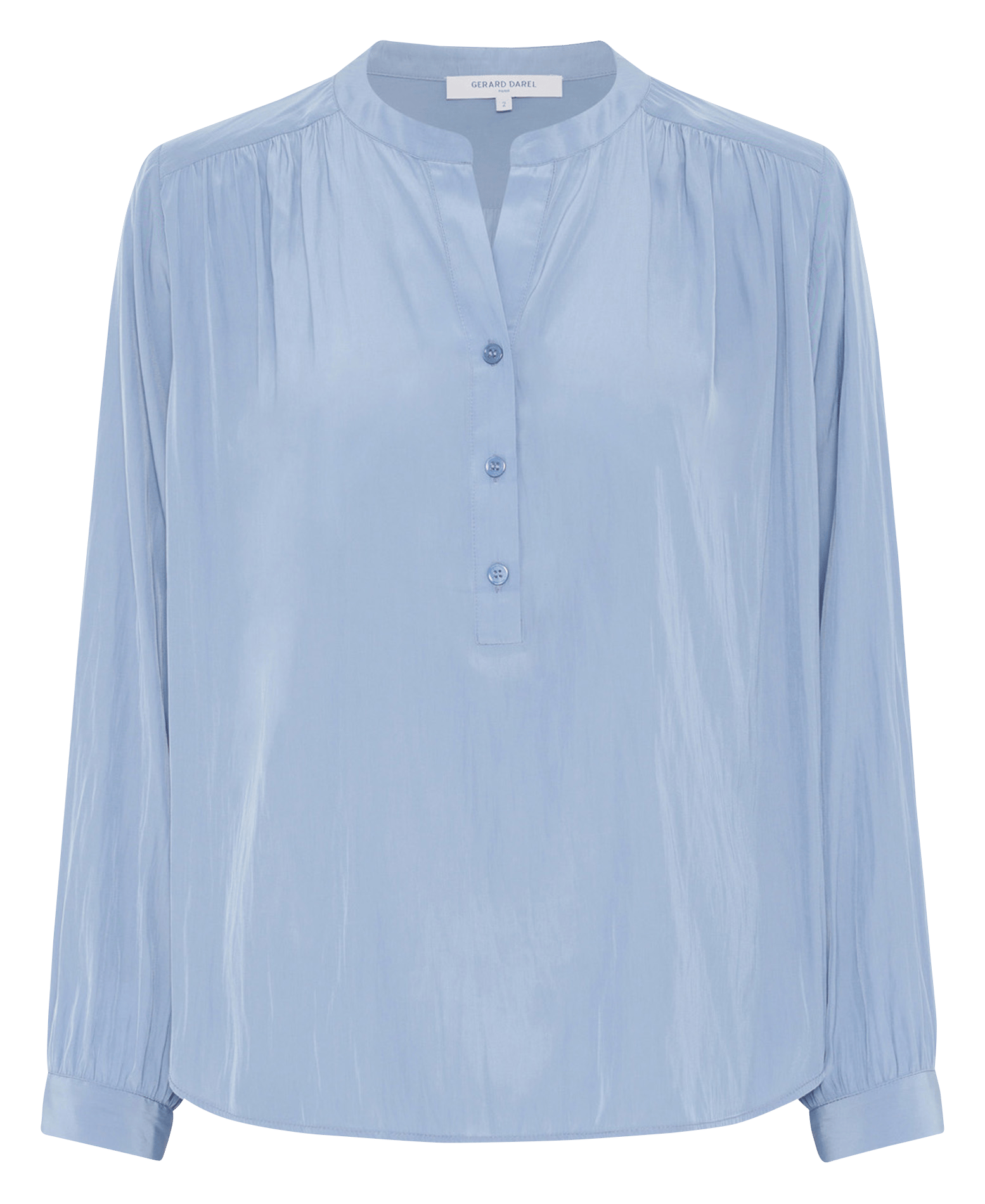 Straight round neck blouse in a solid color GERARD DAREL Blue