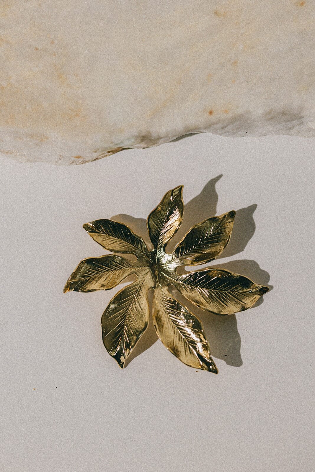 Gold-plated flower brooch Golden