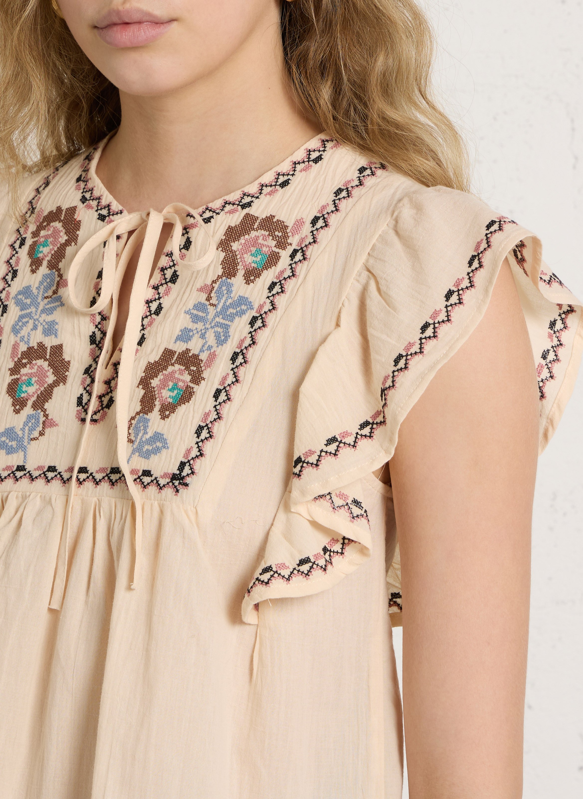 Top ample en coton THE KORNER Blanc