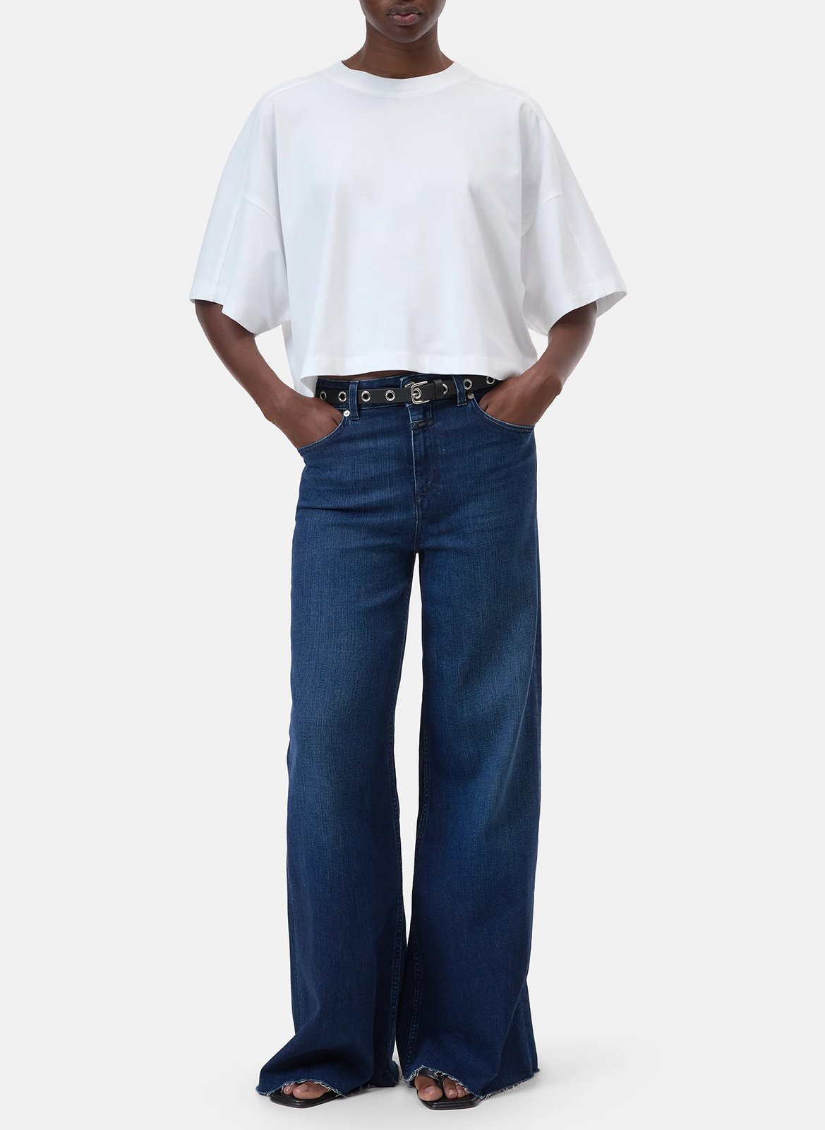 Tee-shirt col rond en coton bio CLOSED Blanc