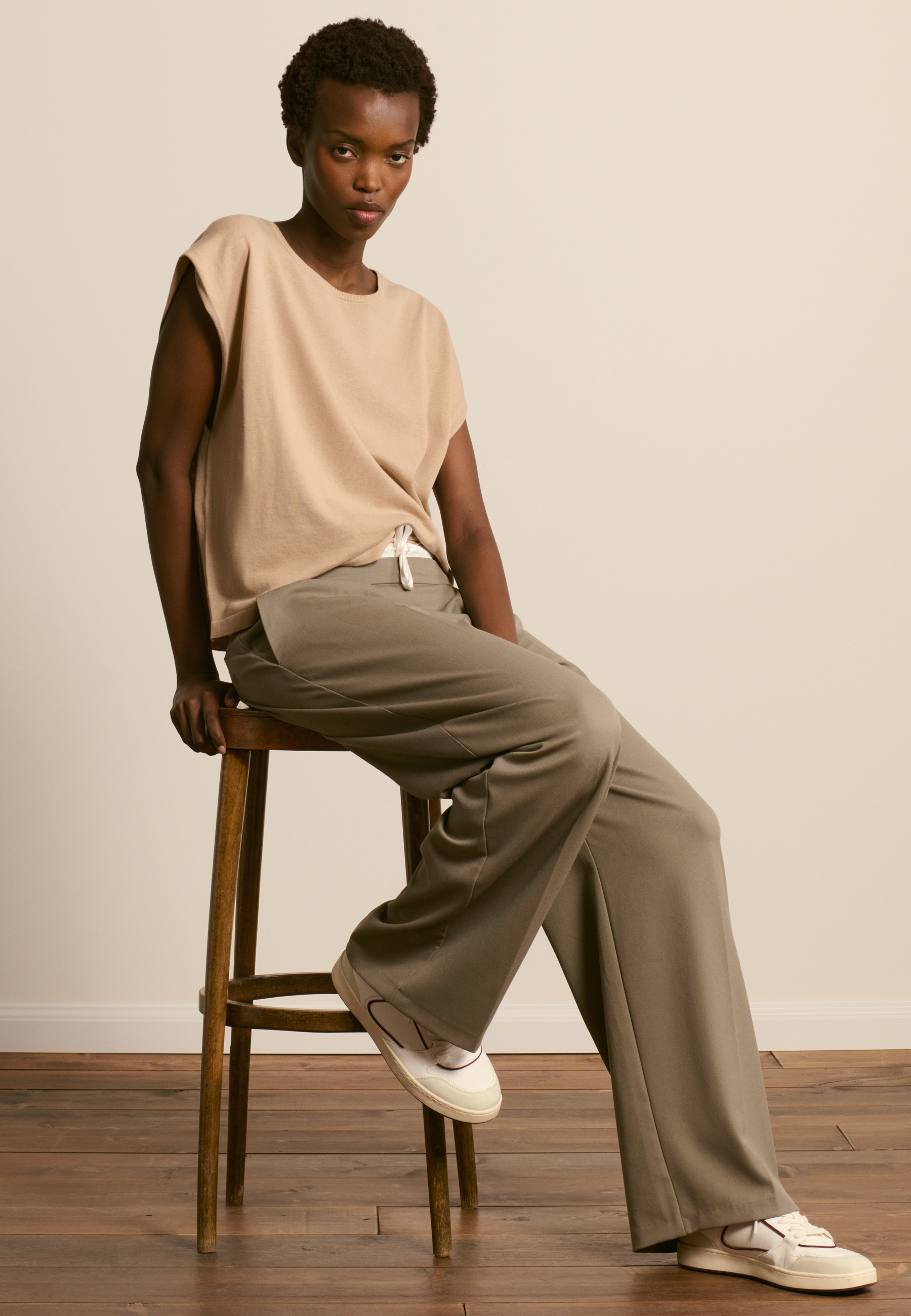 T-shirt en coton biologique MAISON MONTAGUT Marron