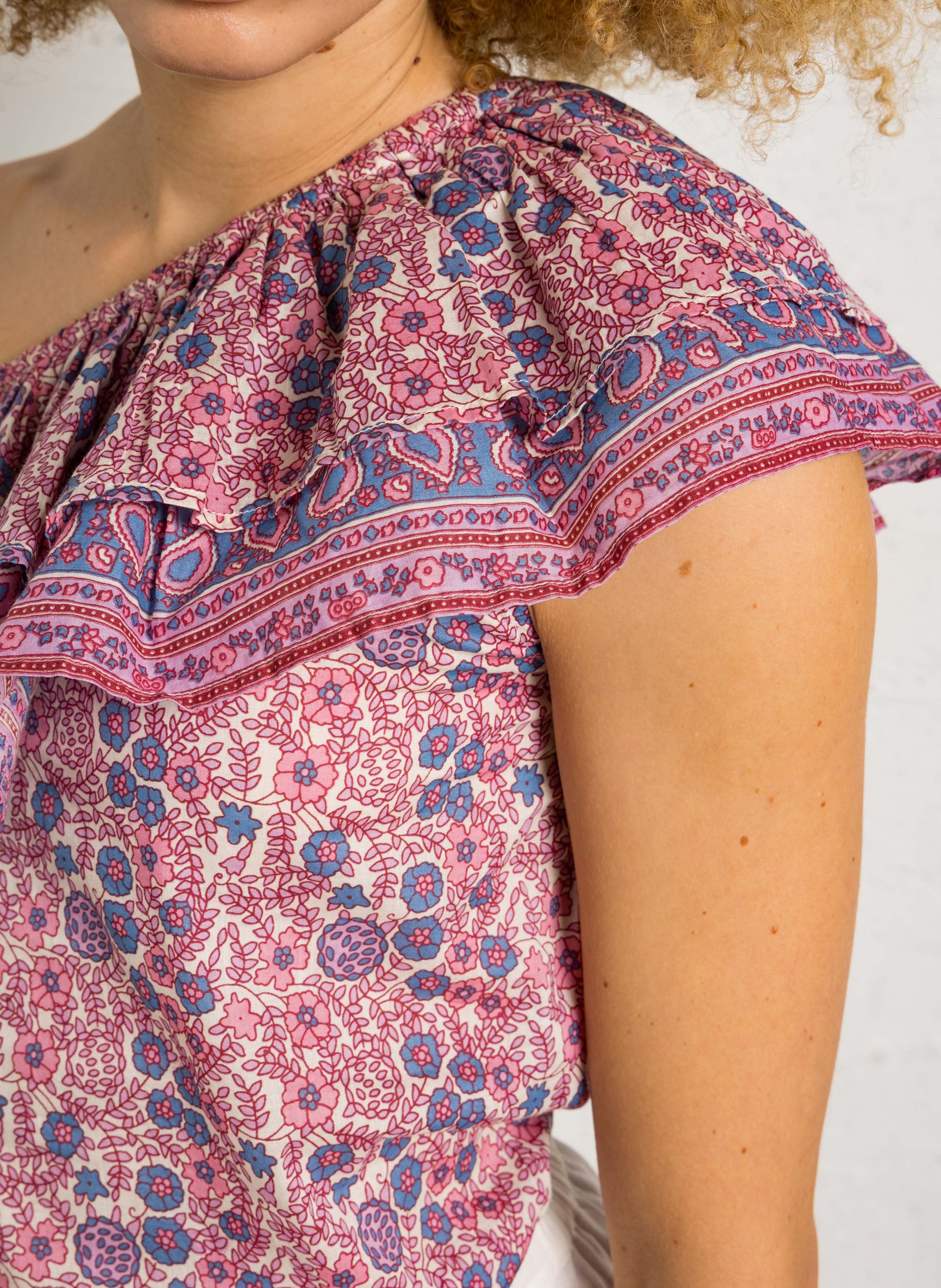 Asymmetrisches Top aus Baumwolle PETITE MENDIGOTE Beige