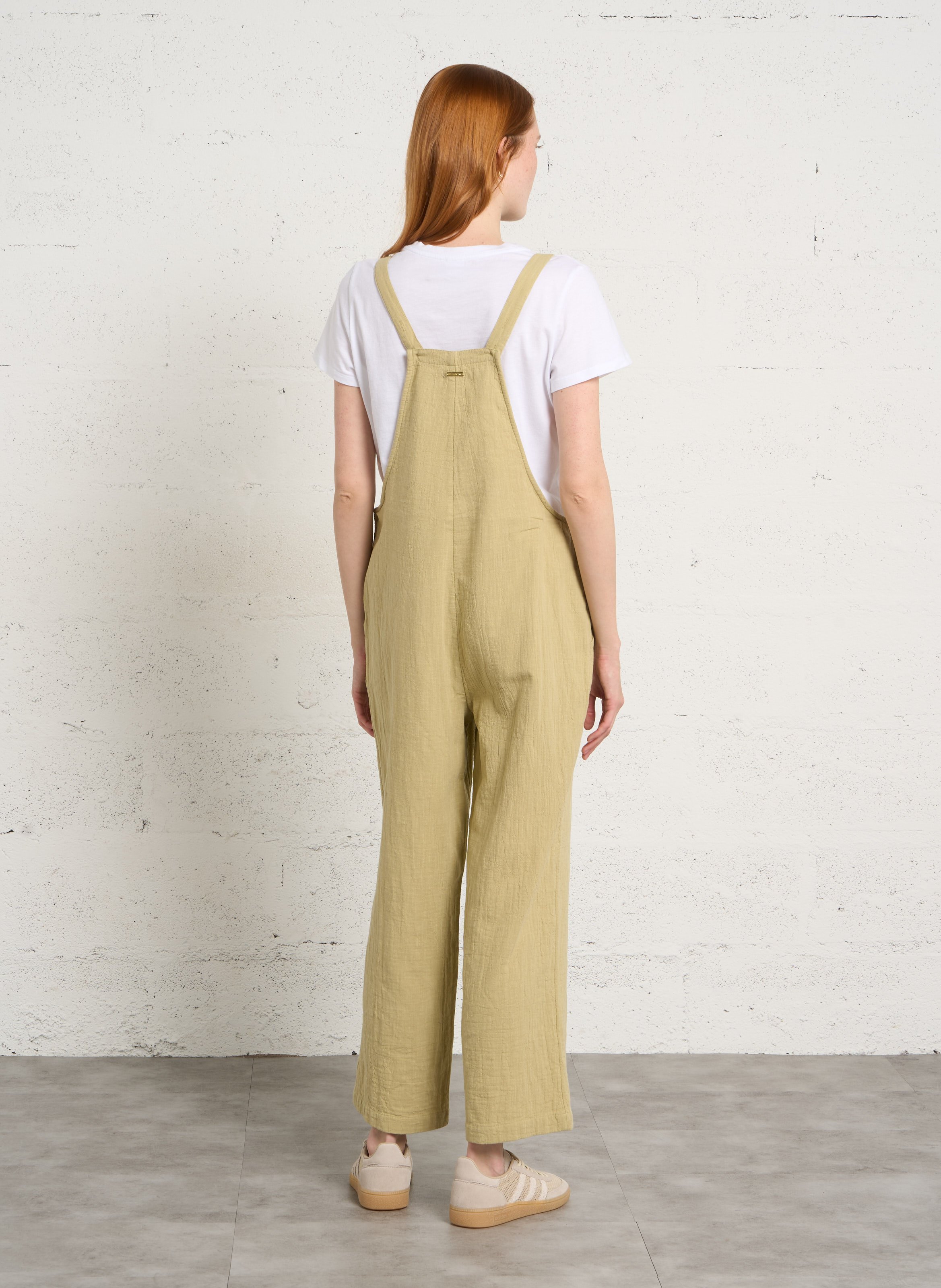 Square-neck slub cotton overalls BILLABONG Green
