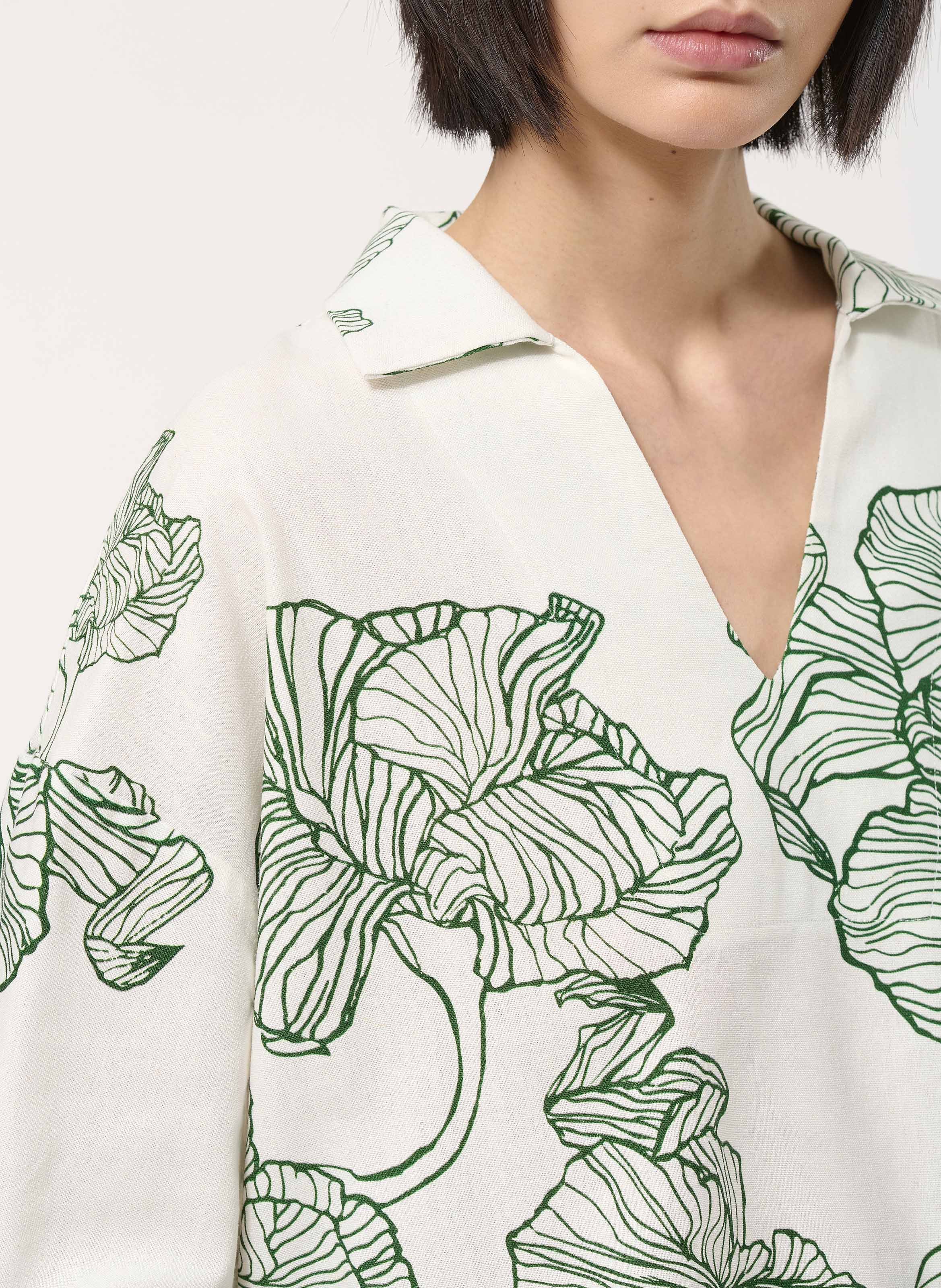 Oversized printed polo collar top HUMILITY Multicolored