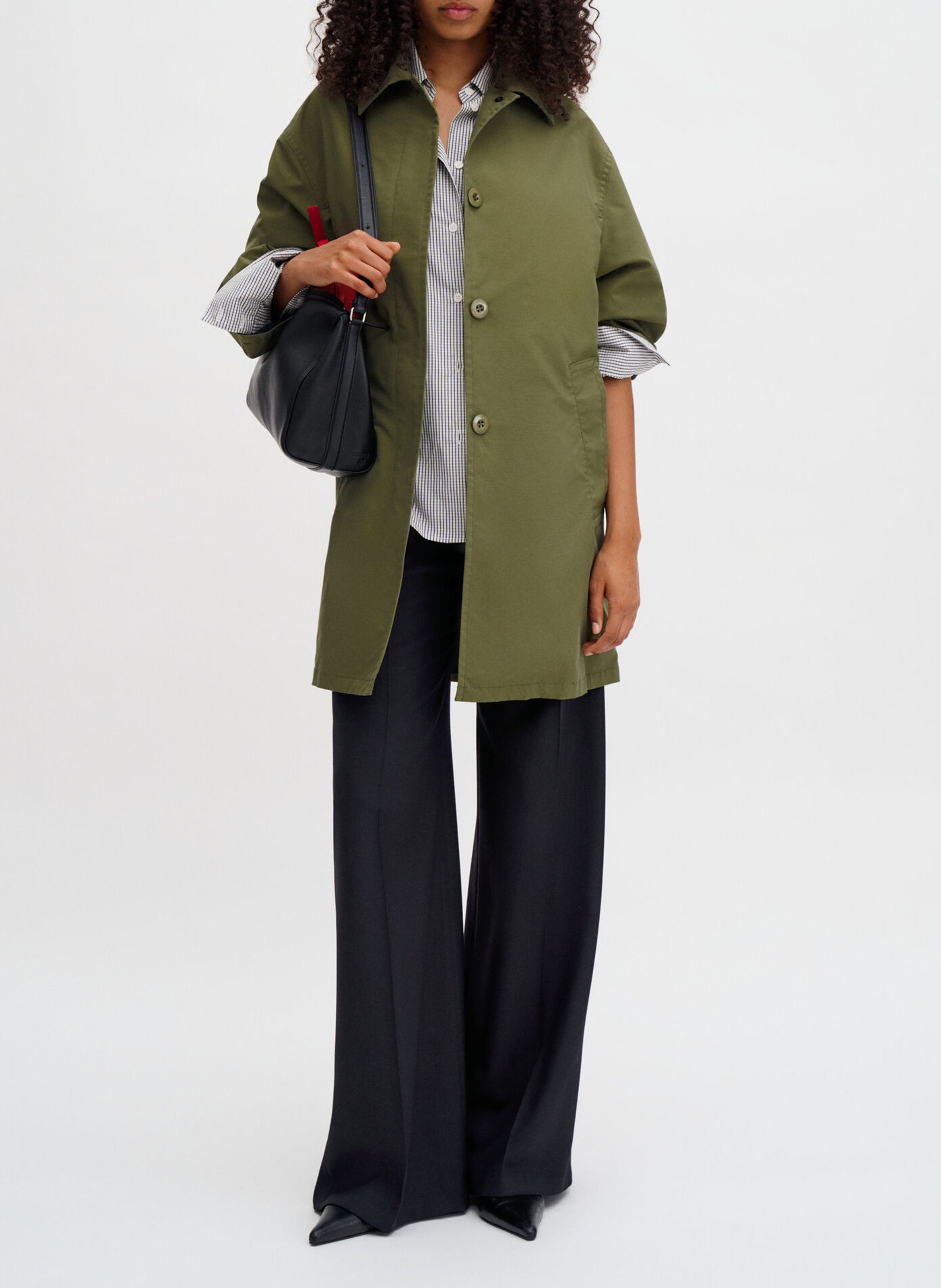 Single-breasted plain coat FILIPPA K Green