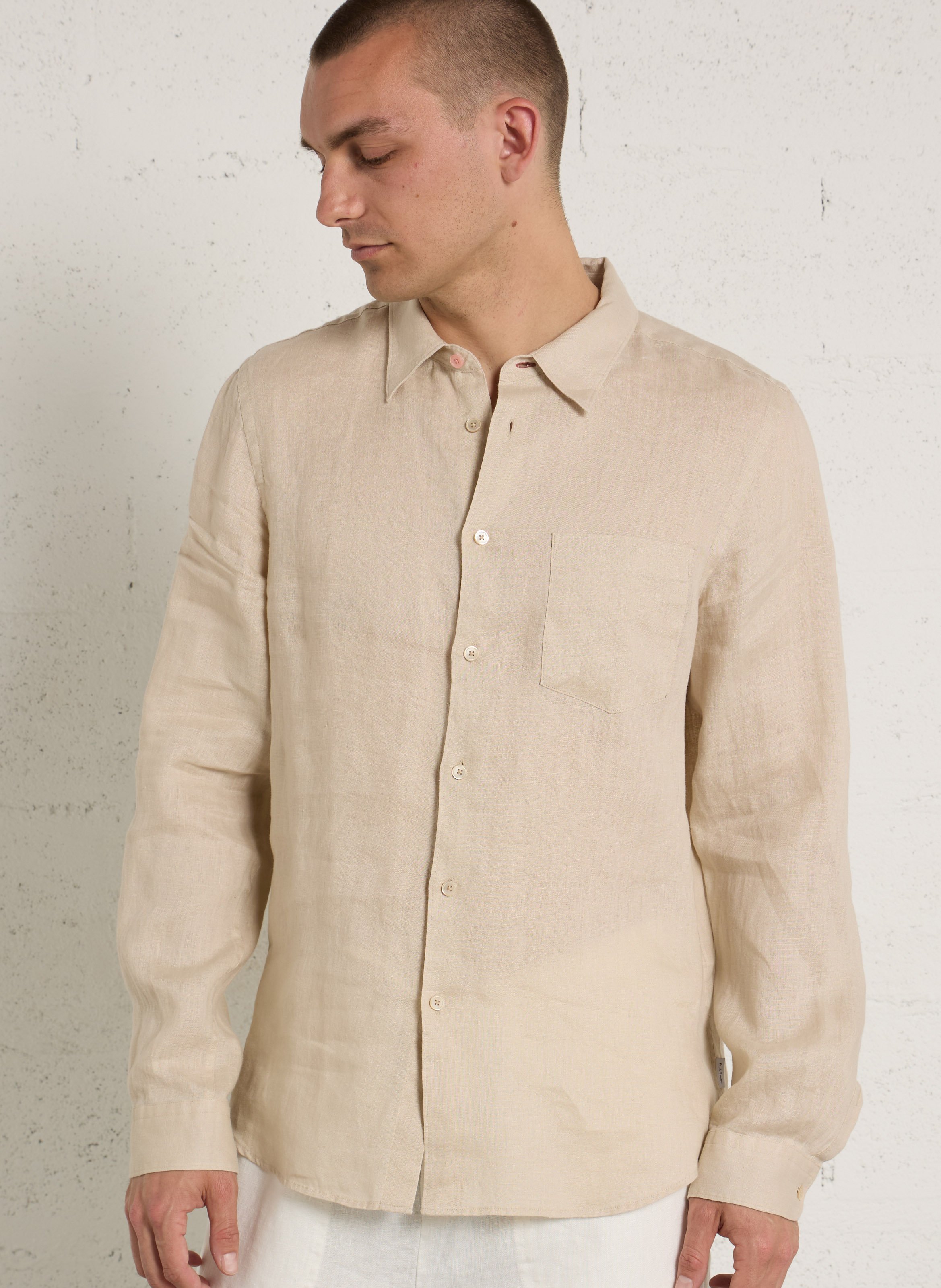 Straight-fit, linnen overhemd PAUL SMITH Beige