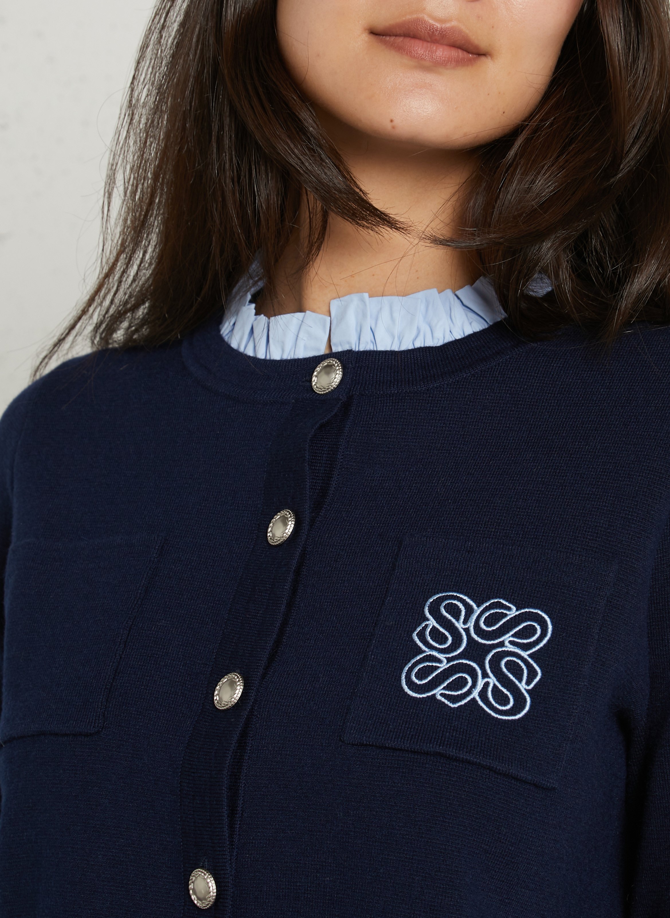 Gilet droit col rond SUNCOO Bleu