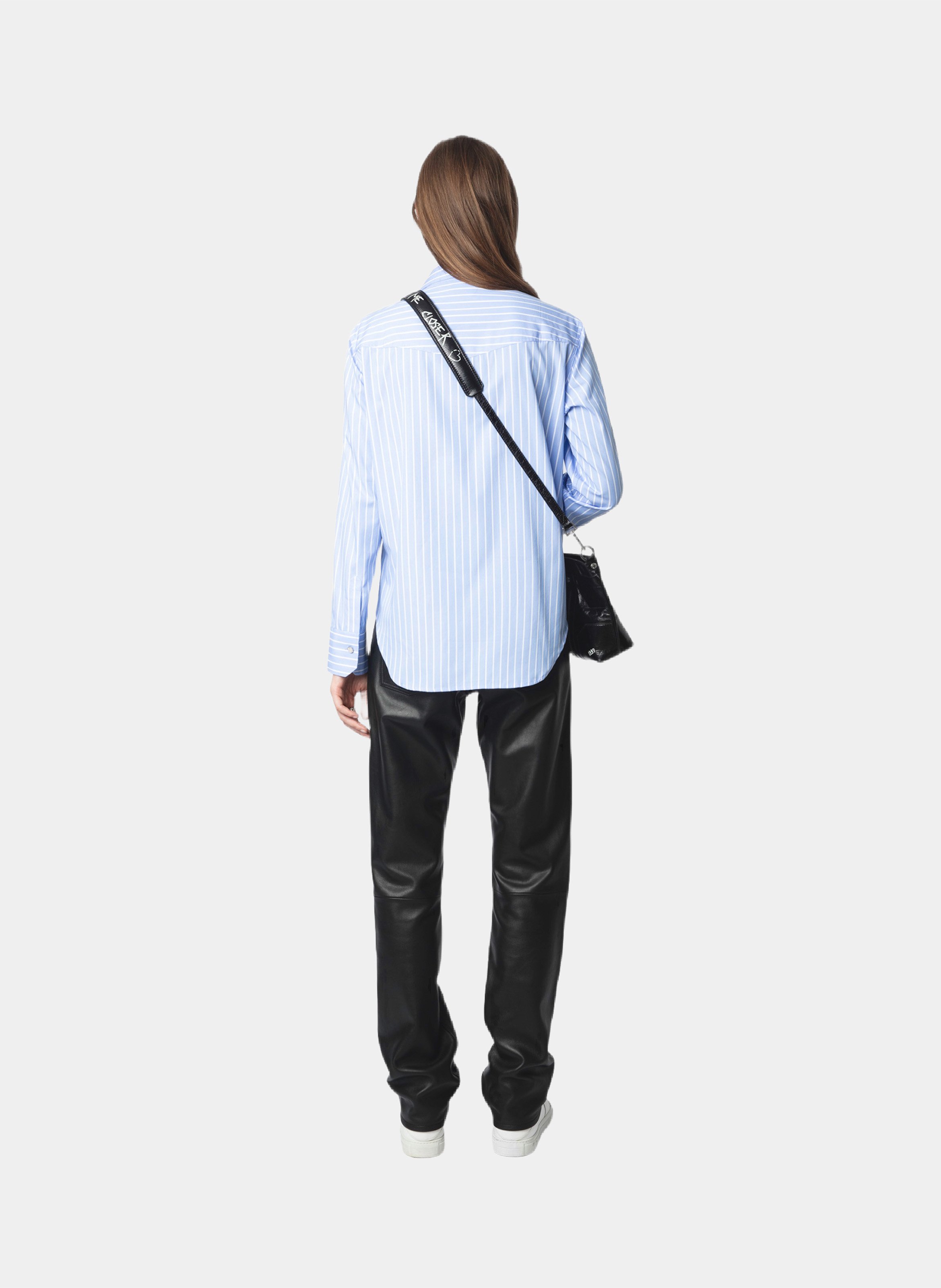 Chemise droite rayée en coton ZADIG&VOLTAIRE Bleu