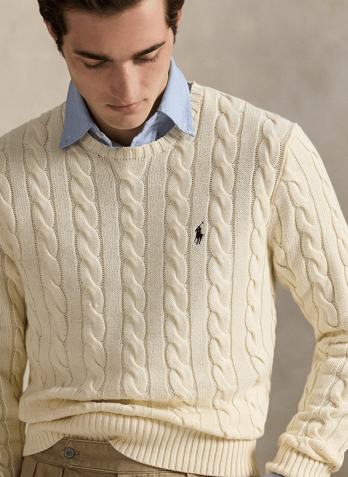 Rundhalspullover aus Baumwolle, Regular Fit POLO RALPH LAUREN Beige