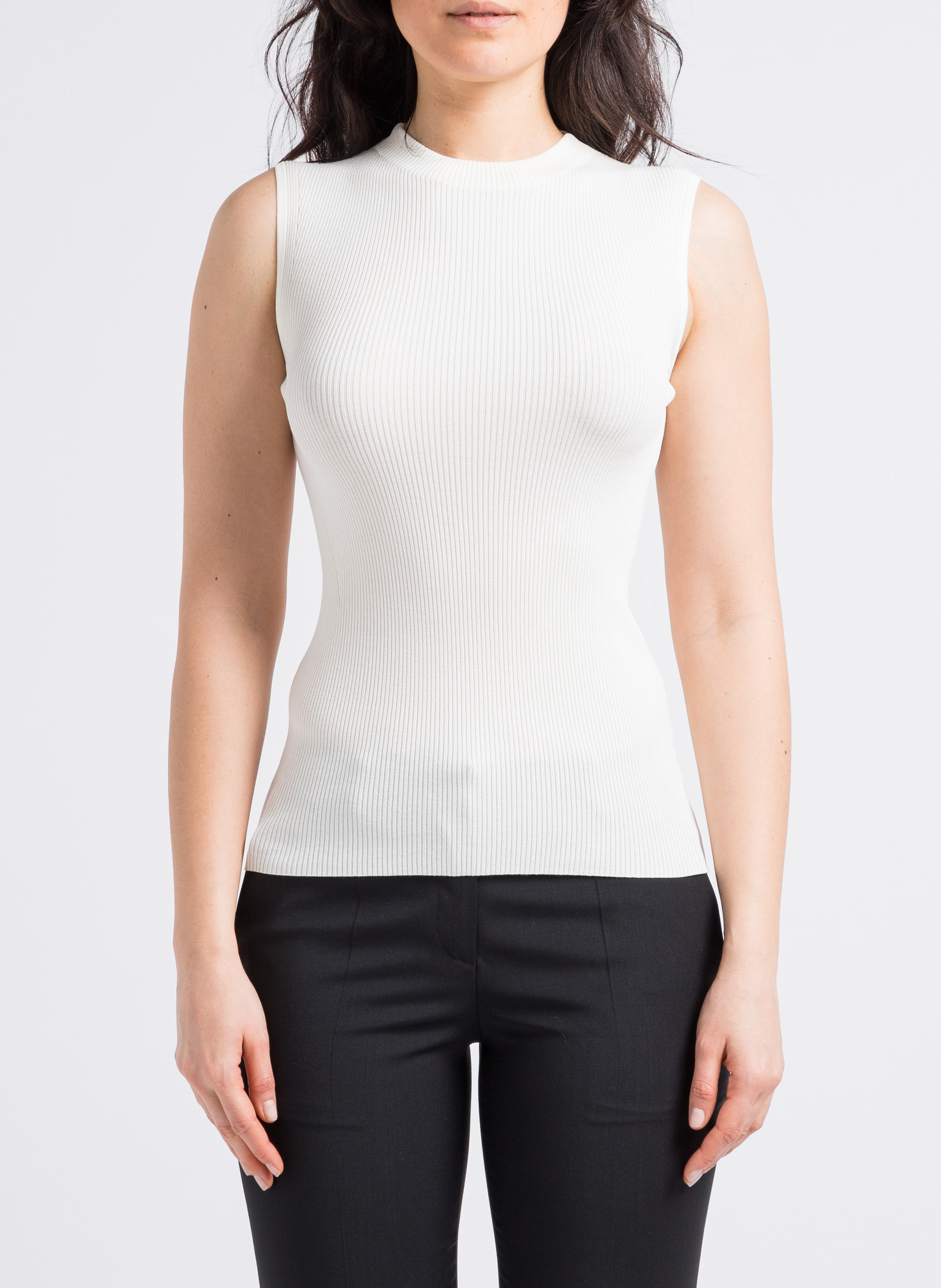 Ribbed sleeveless T-shirt BOSS Beige