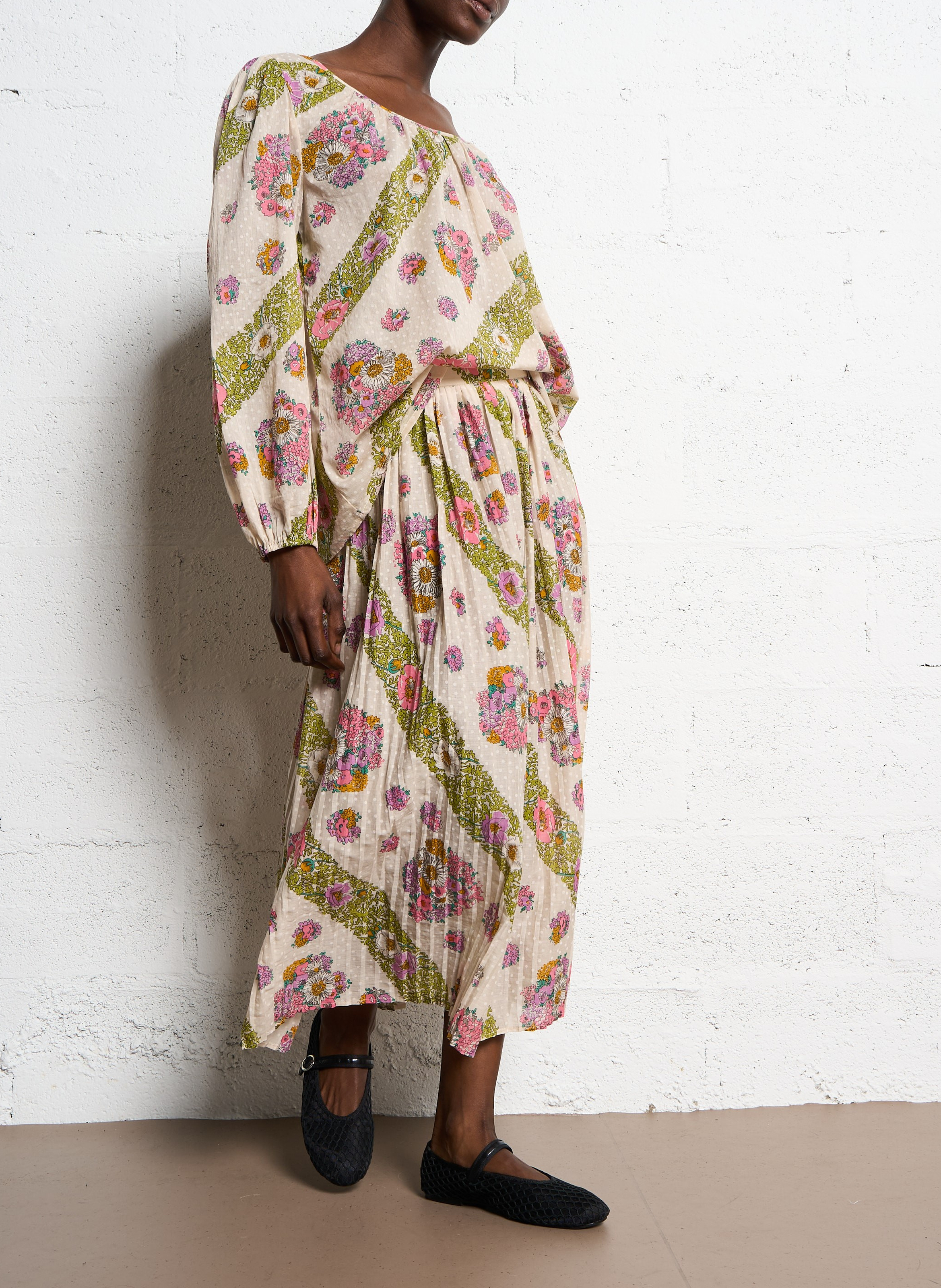 Katoenen blouse met boothals ANTIK BATIK Veelkleurig