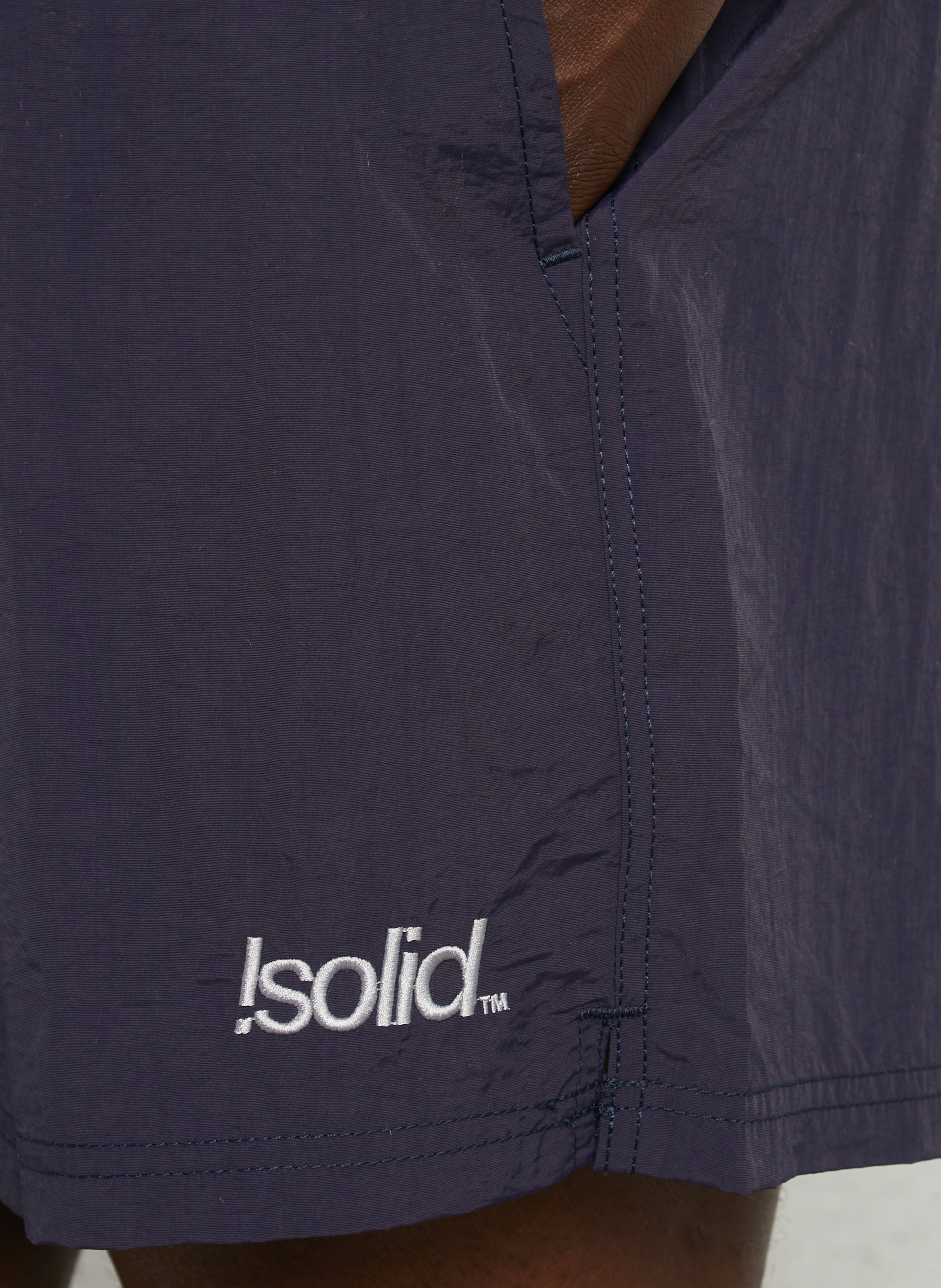 Short de bain large SOLID Bleu