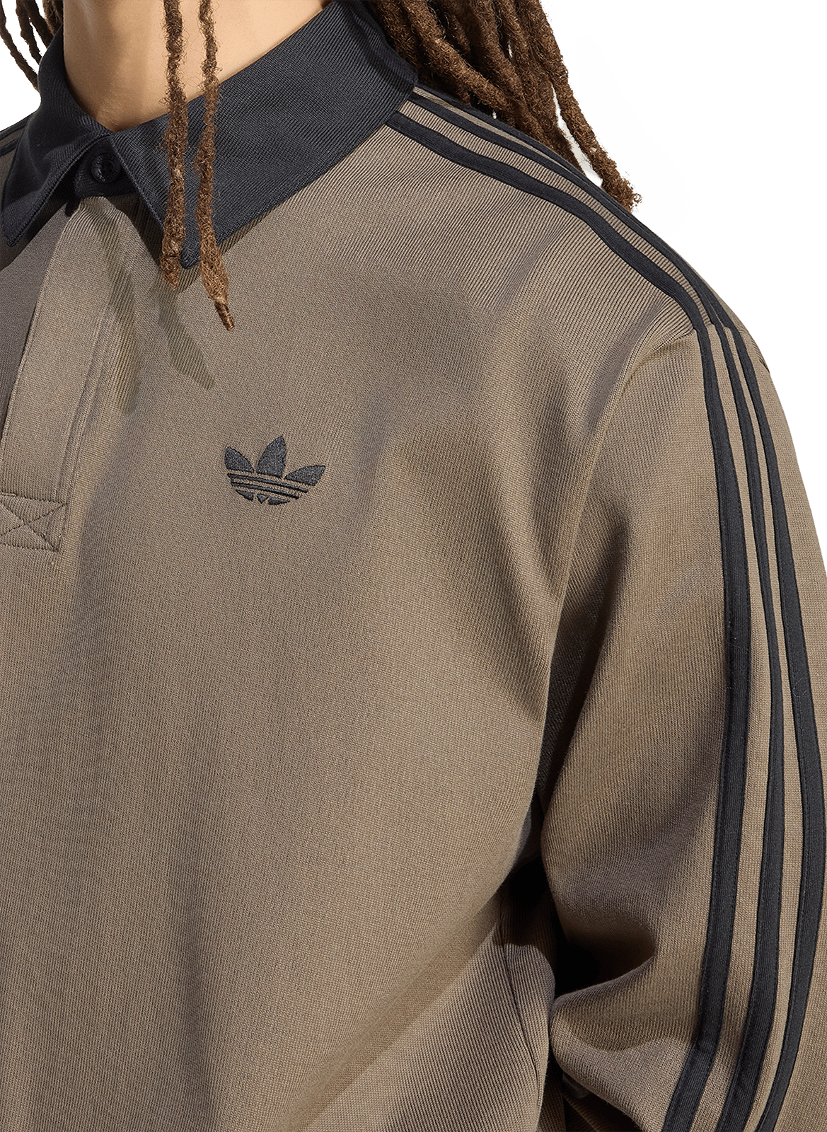 Polo manches longues uni ADIDAS Marron