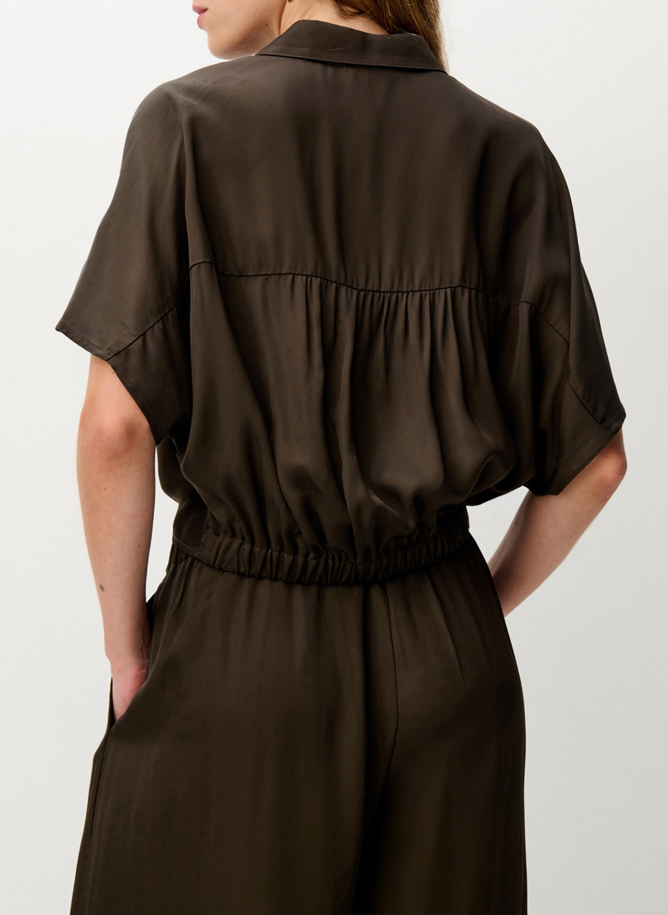 Chemise droite col classique SESSUN Marron